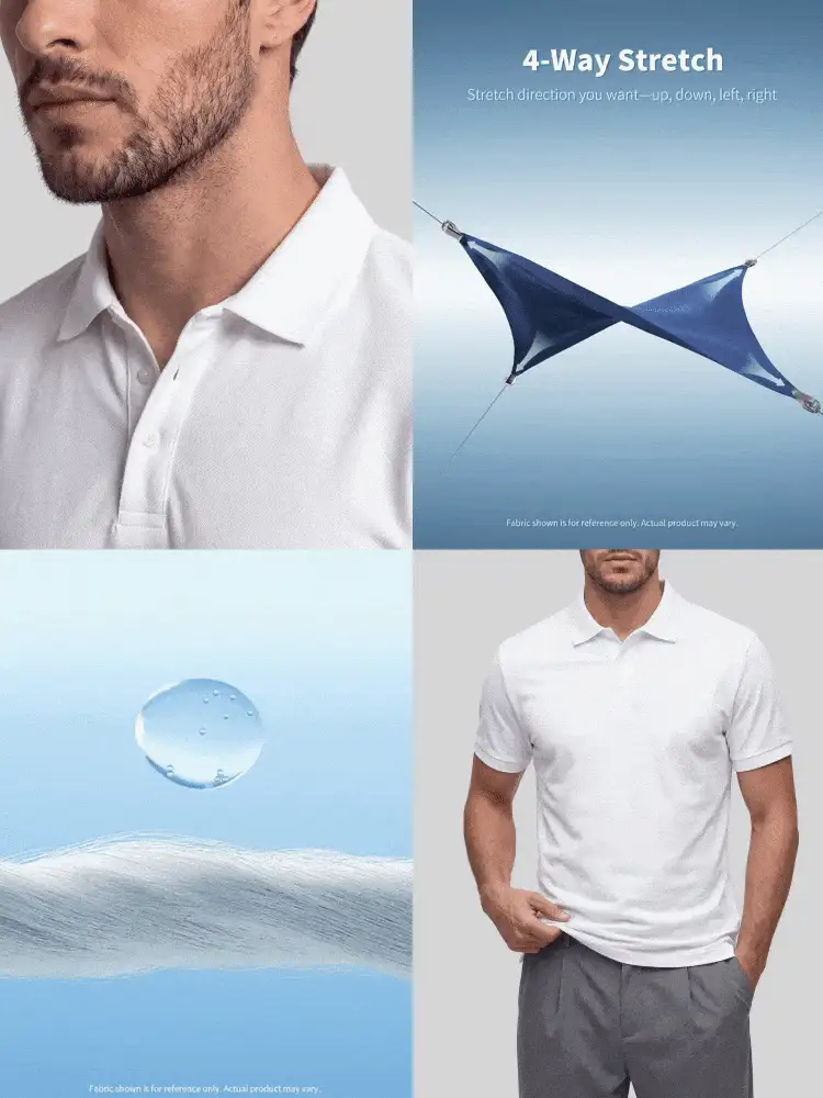 TekDrob Men's Summer Casual Versatile Solid Color Short Sleeve Polo Shirt - White - View 2