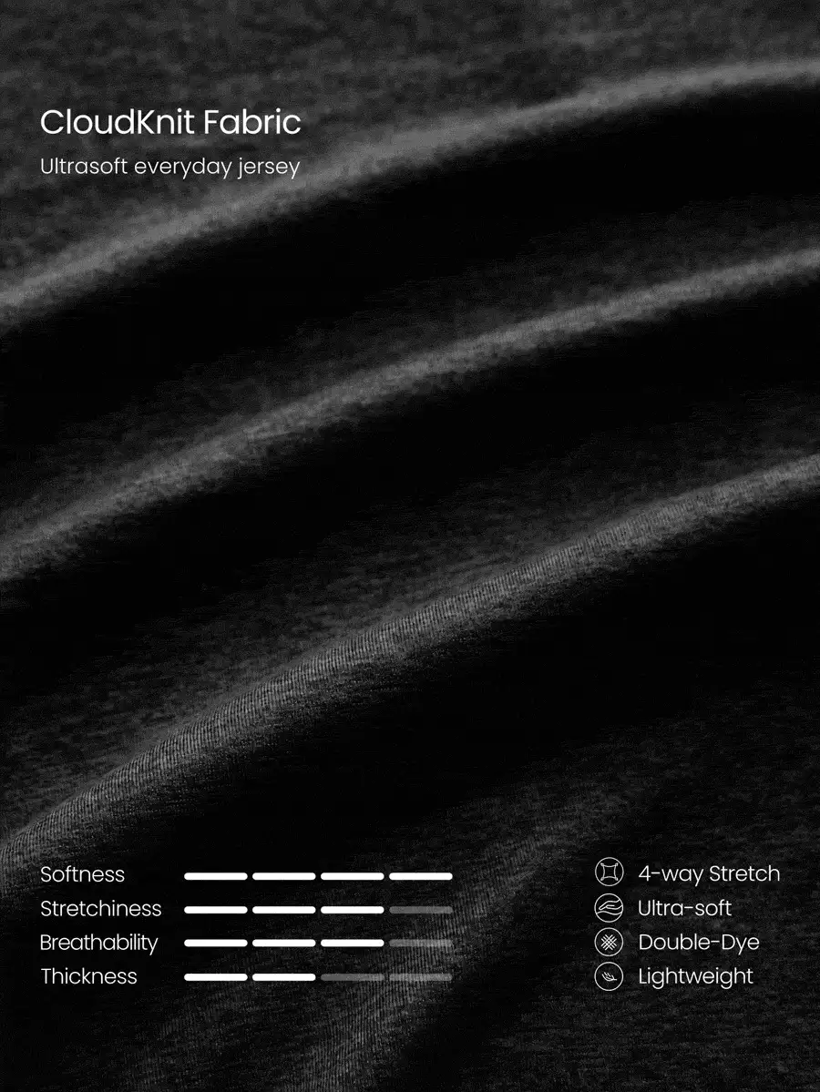 GLOWMODE CloudKnit 休闲运动弹力柔软轻盈可调节抽绳腰带侧插袋宽松版型慢跑裤日常休闲街头服饰 - 黑色 - 查看 6