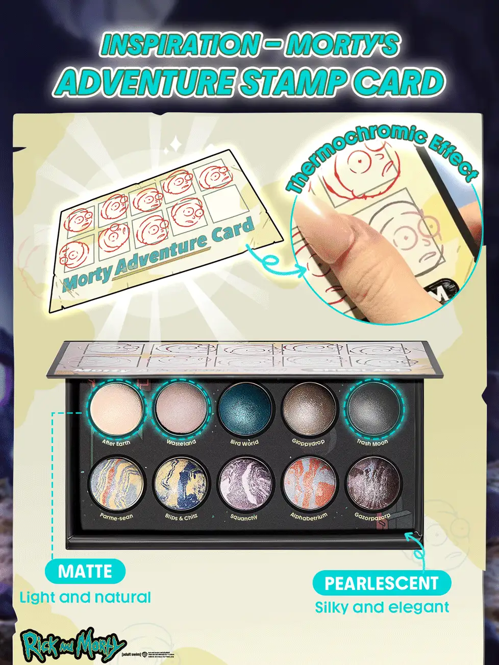 Rick and Morty X SHEGLAM The Adventures Of Morty Baked Color Palette Brand Beauty Cosmetic Makeup For Women And Girls - Baked Color - View 4