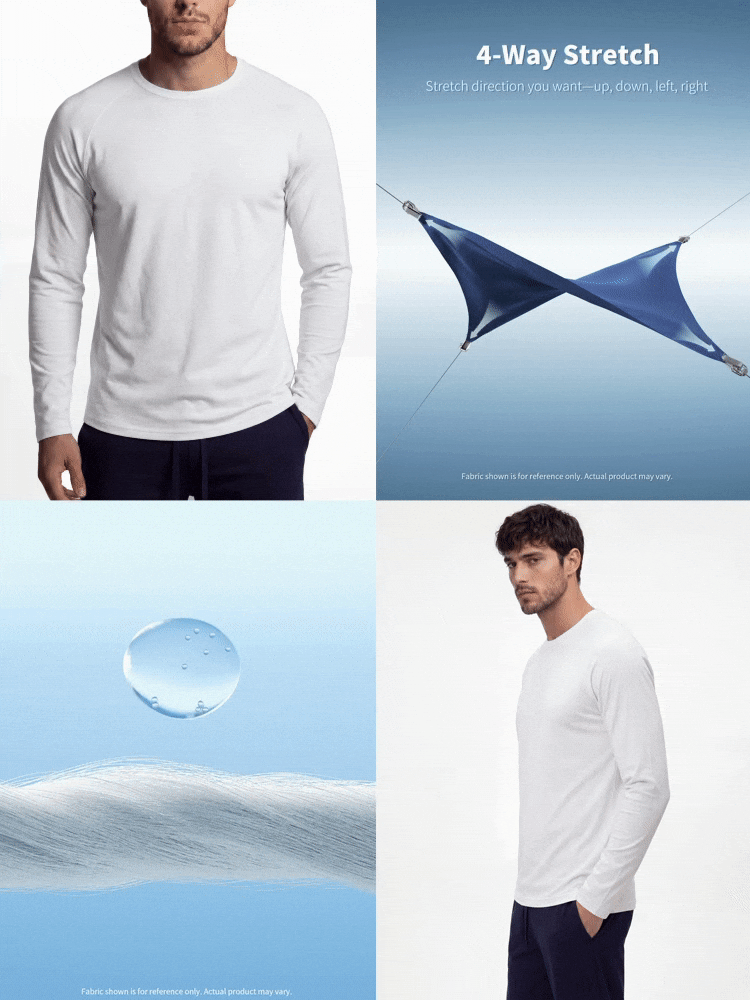 TekDrob Anti-Odor Raglan T-Shirt With Regular Fit And Long Sleeves - White - View 2