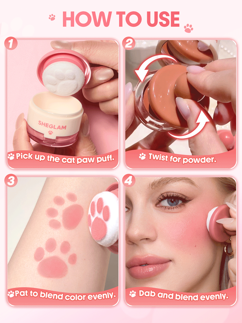 SHEGLAM Cutie Paw Blush Stamp-103 Hush Hush Long-Lasting Lightweight Powder Blusher Stick Brand Beauty Cosmetic Makeup For Women And Girls - 103 Hush Hush - View 3