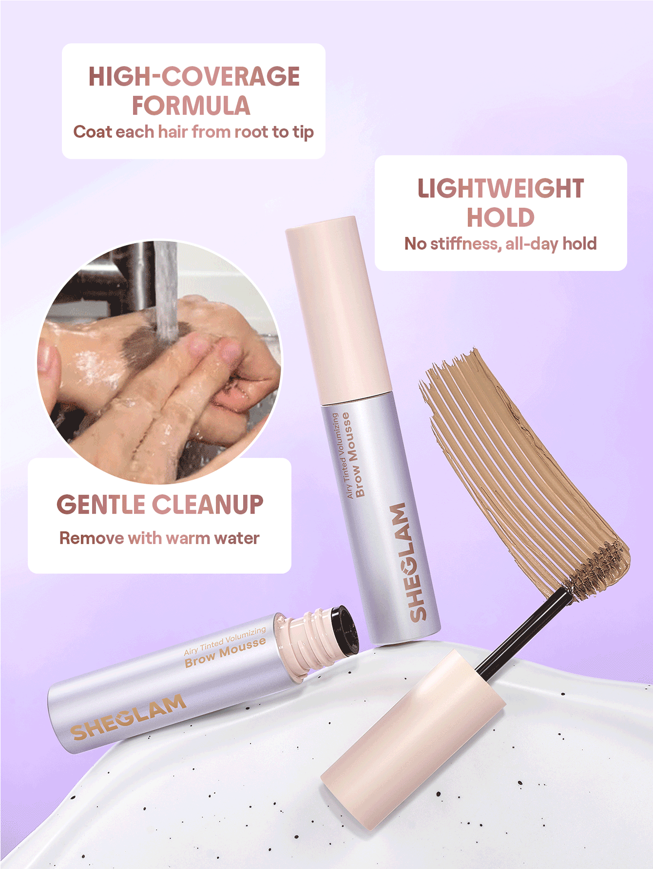 SHEGLAM Airy Tinted Volumizing 眉毛慕斯-Taupe 品牌美妝化妝品 適合女士與女孩 - Taupe - 查看 3