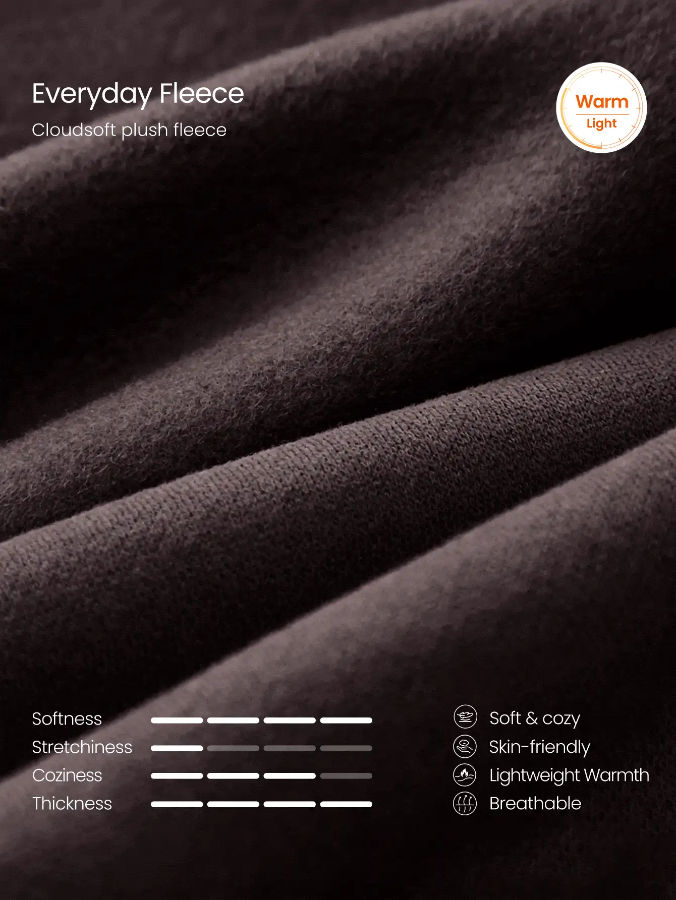 GLOWMODE Cozy Street Collection 日常保暖抓絨休閒翻腰寬腿運動長褲，鉚釘裝飾口袋，秋冬休閒穿搭 - 棕色 - 查看 6
