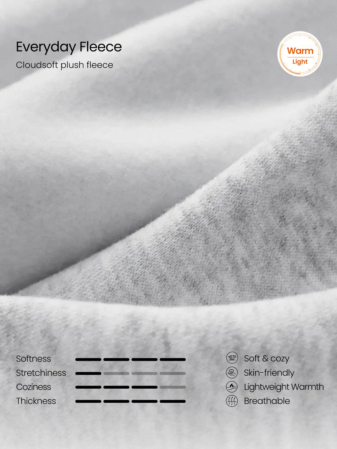GLOWMODE Everyday Fleece Bundle Up 2合1全拉鍊夾克，附面罩與連帽，臀部長度，日常休閒秋冬穿著 - 黑色 - 查看 6