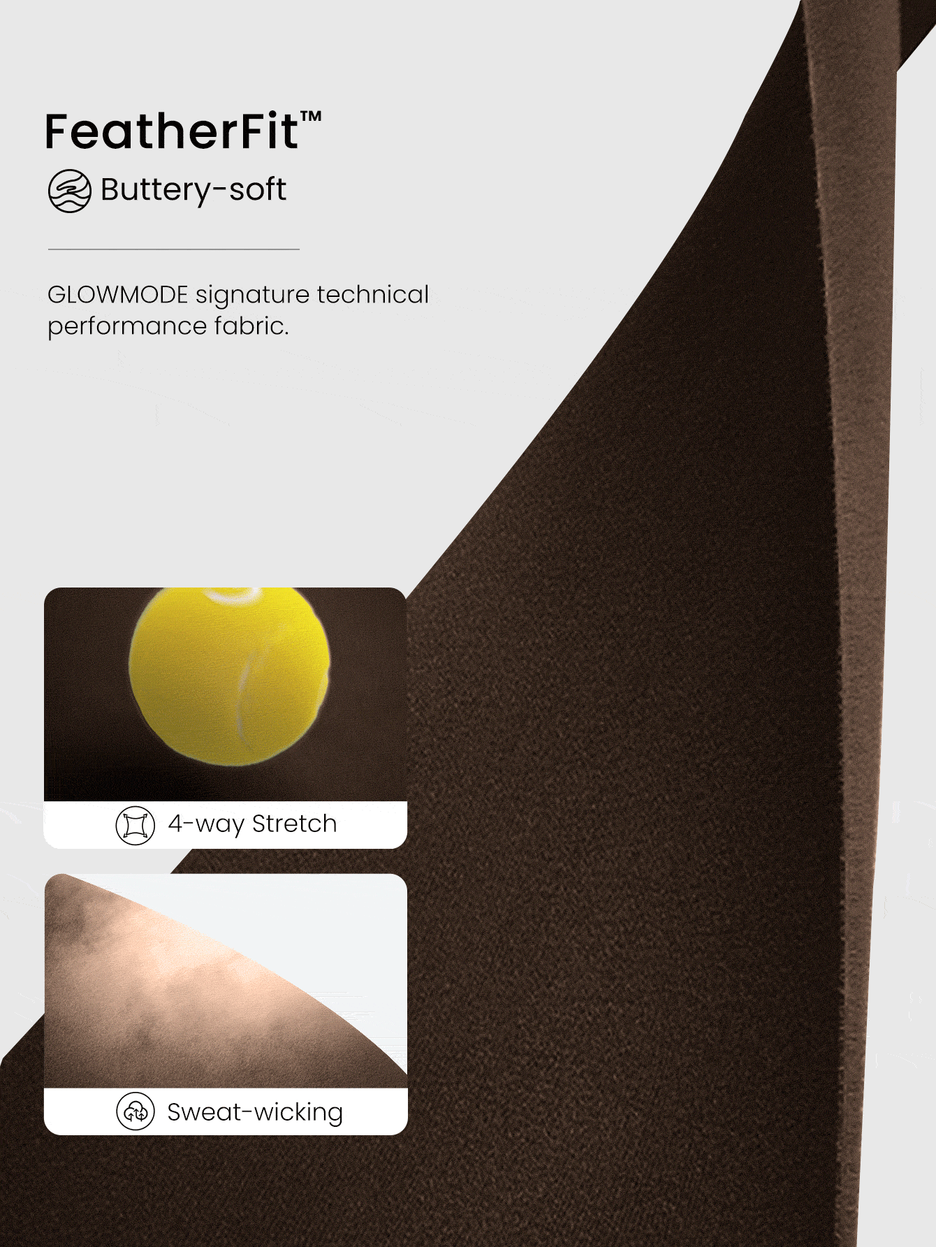 GLOWMODE FeatherFit™ 2-In-1 Removable Padding Mock 2 Piece Design Colorblock Sports Bra With Removable Anti-Slip Cups Yoga Pilates Studio Daily Wear - Chocolate Brown - View 6