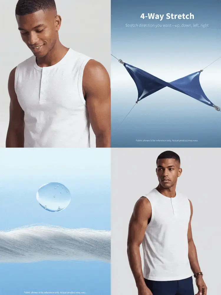 TekDrob Anti-Odor Modal Colarless Sport Polo With Ribbed Details - White - View 2