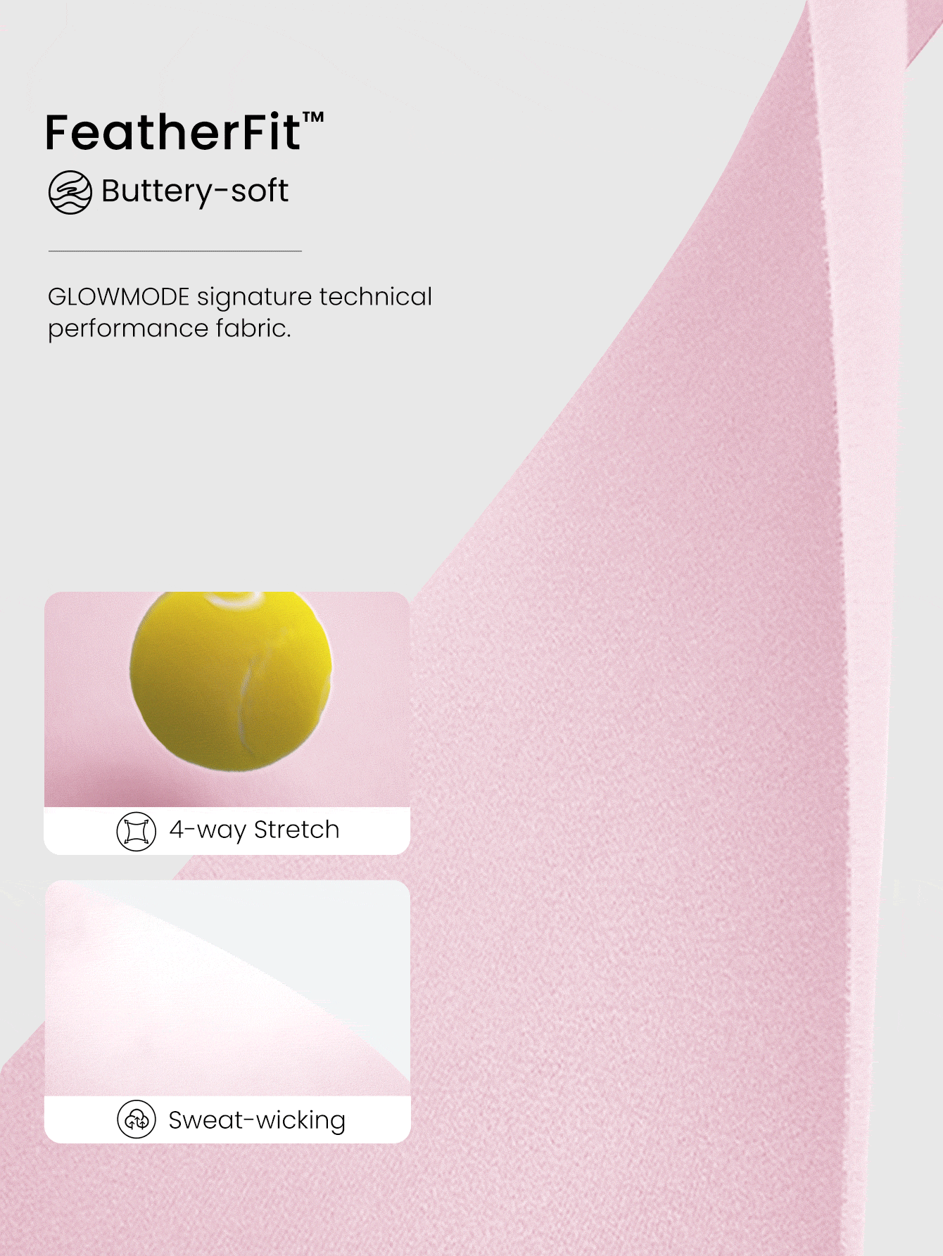 GLOWMODE FeatherFit™ No Slowing Down High-Neck Zip-Up Jacket With Ribbed Trim & Slim Waist-Length Fit Yoga Studio Daily Wear - Baby Pink - View 6