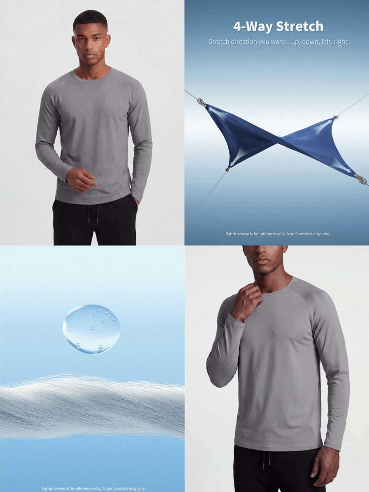 TekDrob Raglan T-Shirt With Regular Fit And Long Sleeves - Grey - View 2