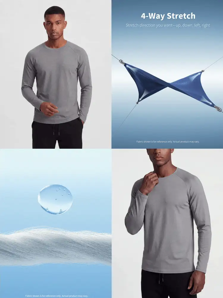 TekDrob Raglan T-Shirt With Regular Fit And Long Sleeves - Grey - View 2