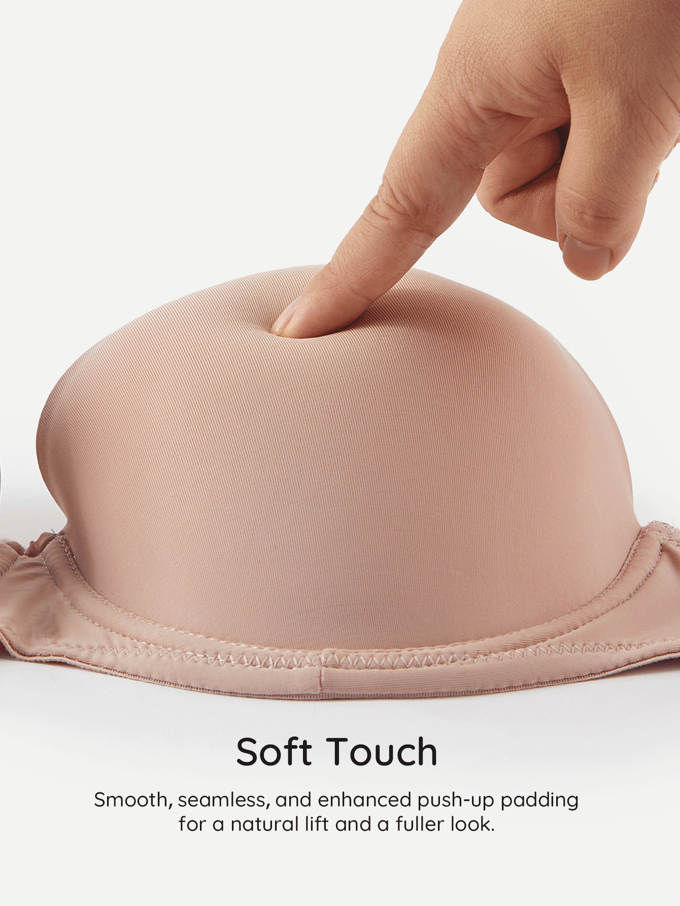 SHEIN Bra Balconette Berkawat Berwarna Pink dengan Bantalan, Penopang Tinggi, Mengangkat dan Membentuk Belahan Dada, Tanpa Tali, Tali Tak Terlihat, Bra Pernikahan Nyaman untuk Wanita - Berwarna merah muda - View 12