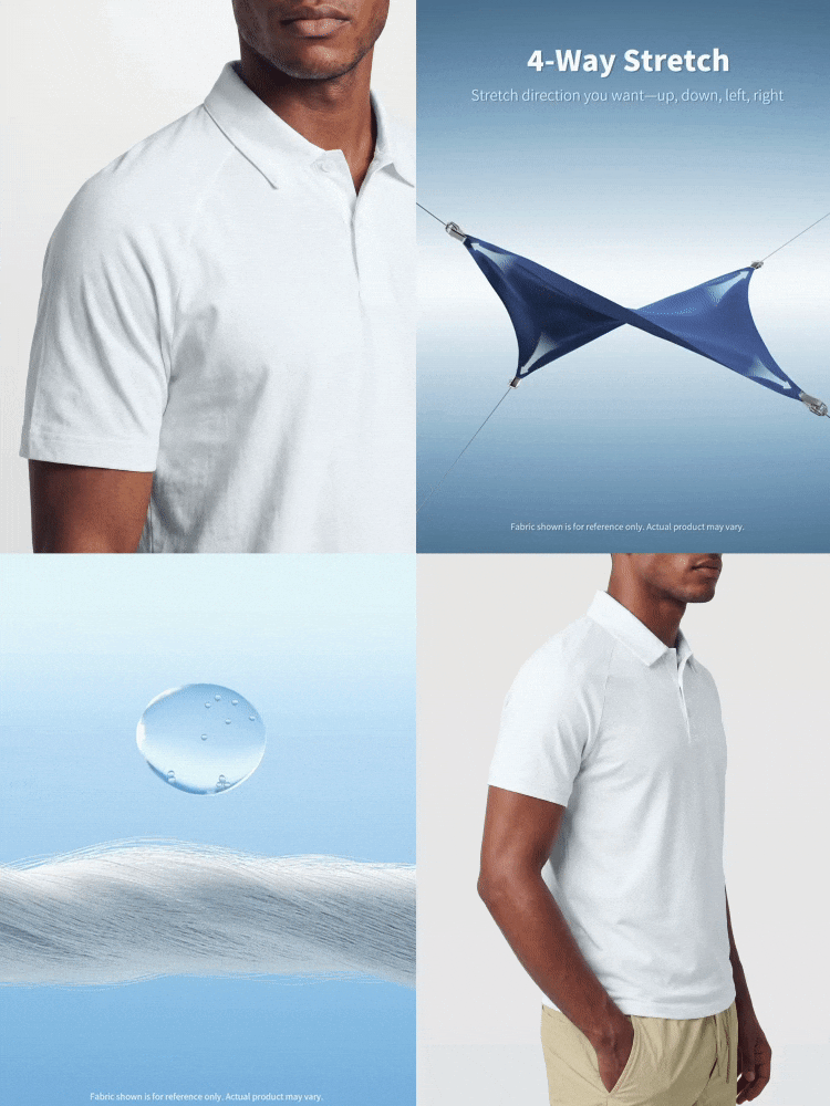 TekDrob Anti-Odor Modal Classic Raglan Polo Shirt With Side Slits - White - View 2