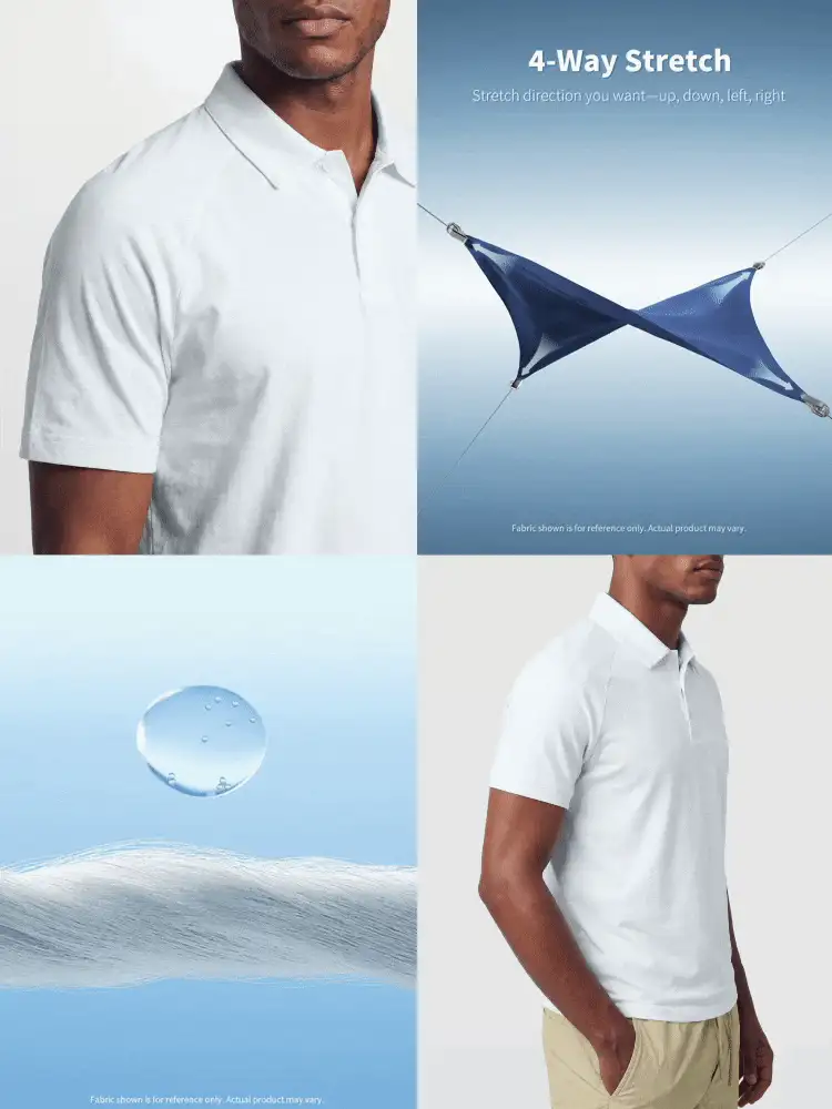 TekDrob Anti-Odor Modal Classic Raglan Polo Shirt With Side Slits - White - View 2