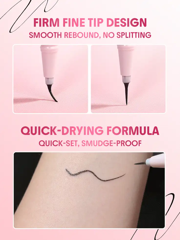 SHEGLAM Micro Precision Ultra-Long Tip Eyeliner Merek Kecantikan Kosmetik Makeup Untuk Wanita Dan Anak Perempuan - Hitam - View 2