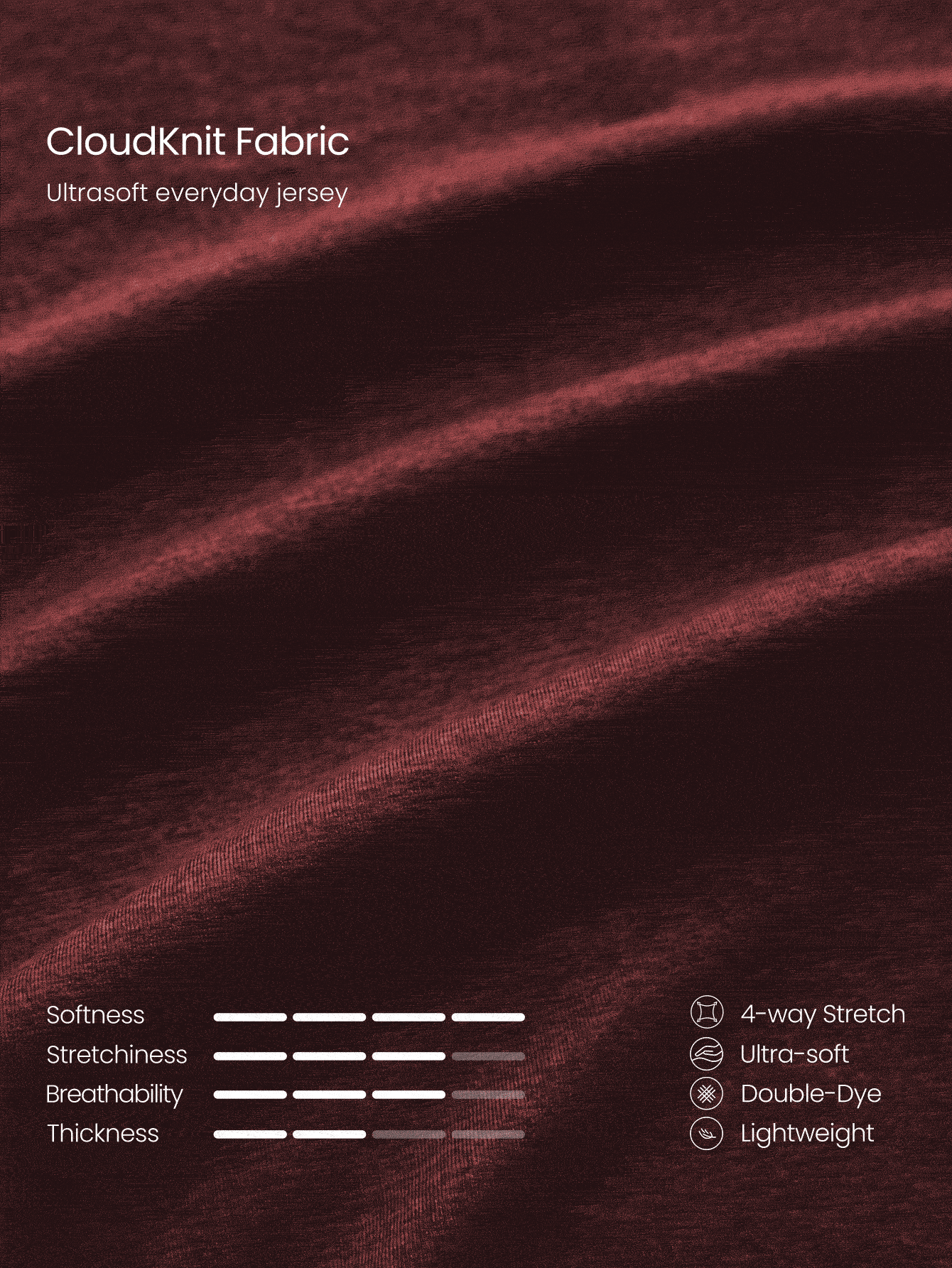 GLOWMODE 30吋 CloudKnit 柔軟生活寬腿休閒慢跑褲,可調式抽繩腰頭,側邊插手口袋,寬鬆版型,日常休閒街頭穿搭 - 酒紅色 - 查看 6