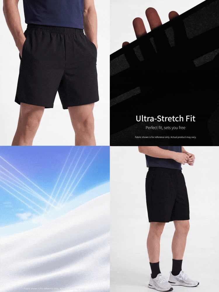 TekDrob Water Repellent & UV Protection Polyamide Regular Shorts With Drawstring, Single Security Pocket And Single Back Pocket - Black - View 2