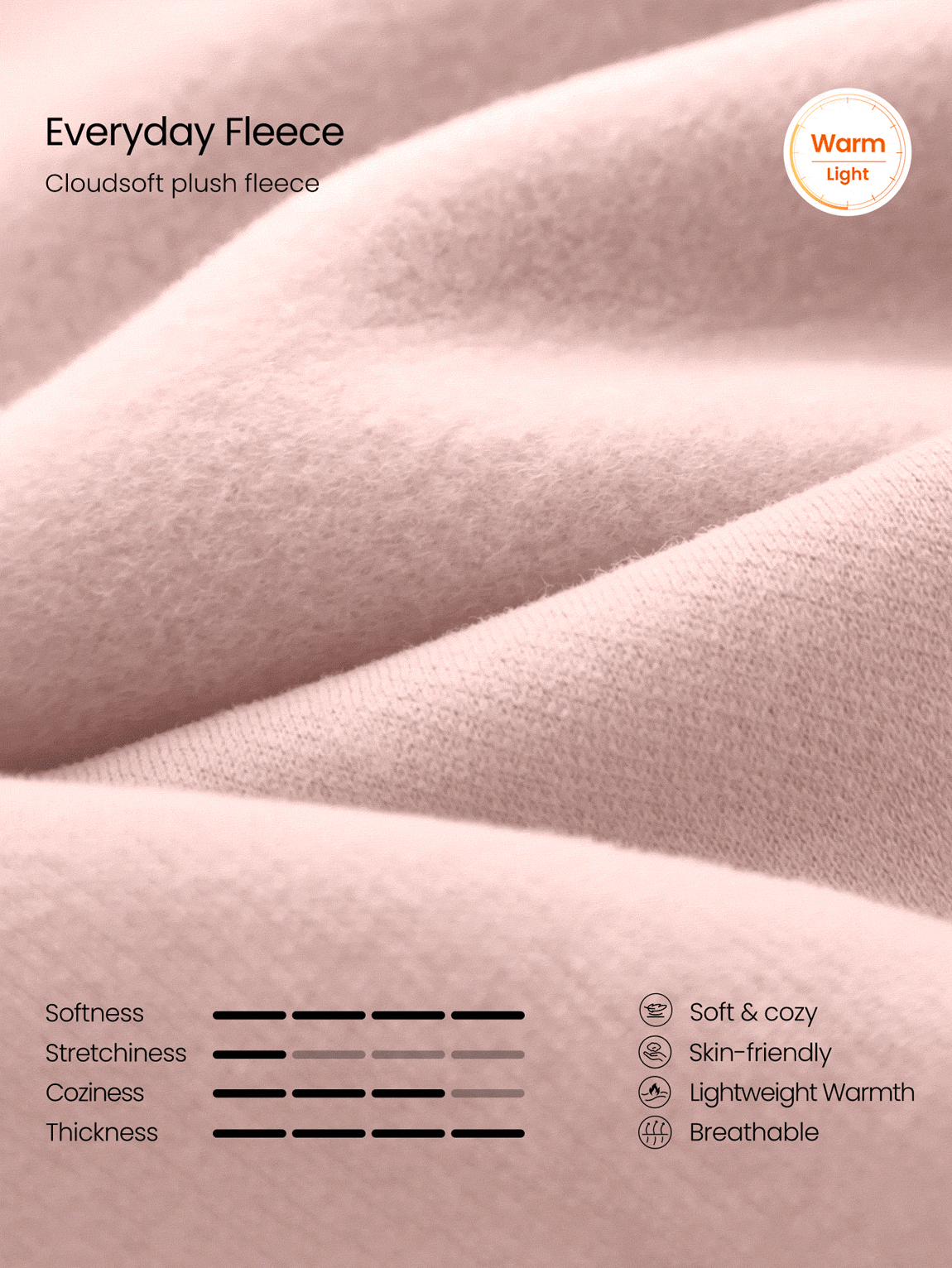 GLOWMODE Cozy Street Collection Everyday Fleece Jetsetter Relaxed Straight-Leg Pants With Double Piping & Studded Pockets Daily Casual Fall Winter Wear - Pink - View 6