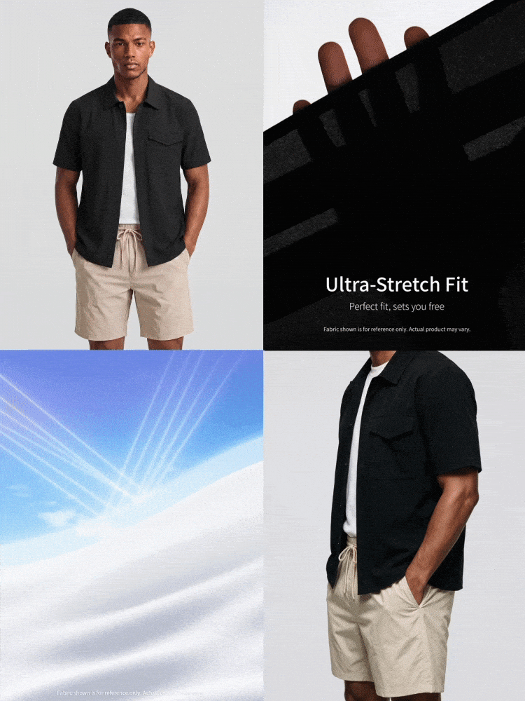 TekDrob Water Repellent Polyamide Utility Shirt With Single Cargo Pocket And Short Sleeves - Black - View 2