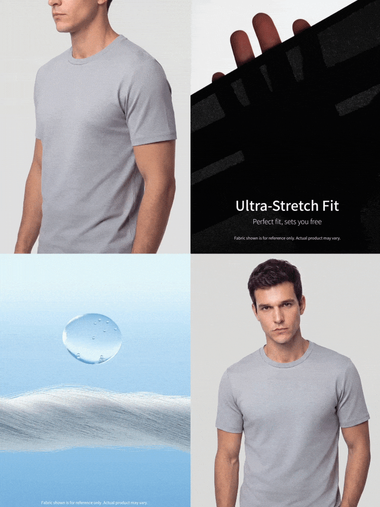 TekDrob Double Anti-Odor Heavy Viscose T-Shirt With Crew Neck And Slim Fit - Grey - View 2