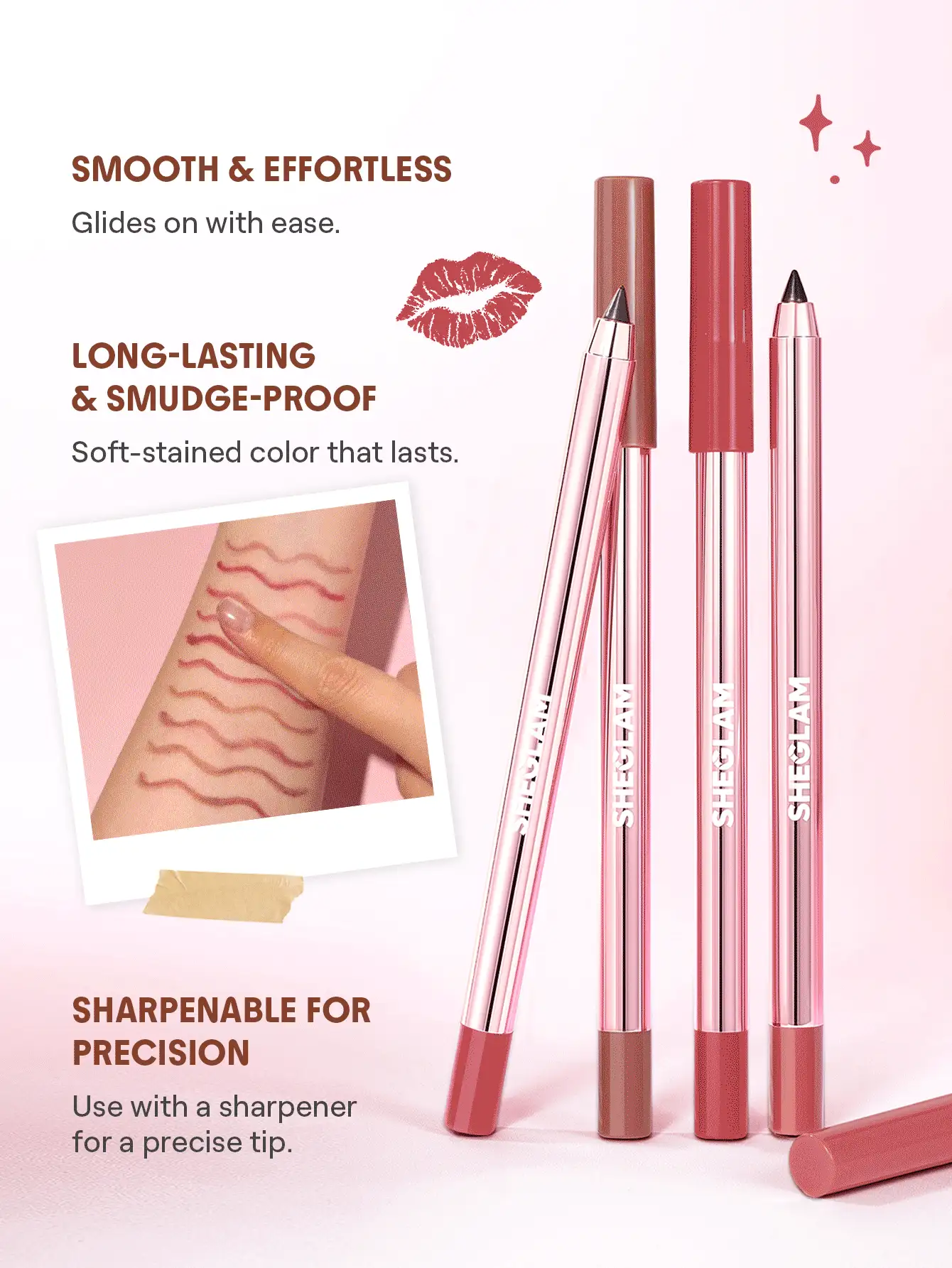SHEGLAM Soft Stain 唇線筆-203-Rosy Clay 品牌美妝化妝品 適合女士與女孩 - 203-玫瑰黏土 - 查看 4