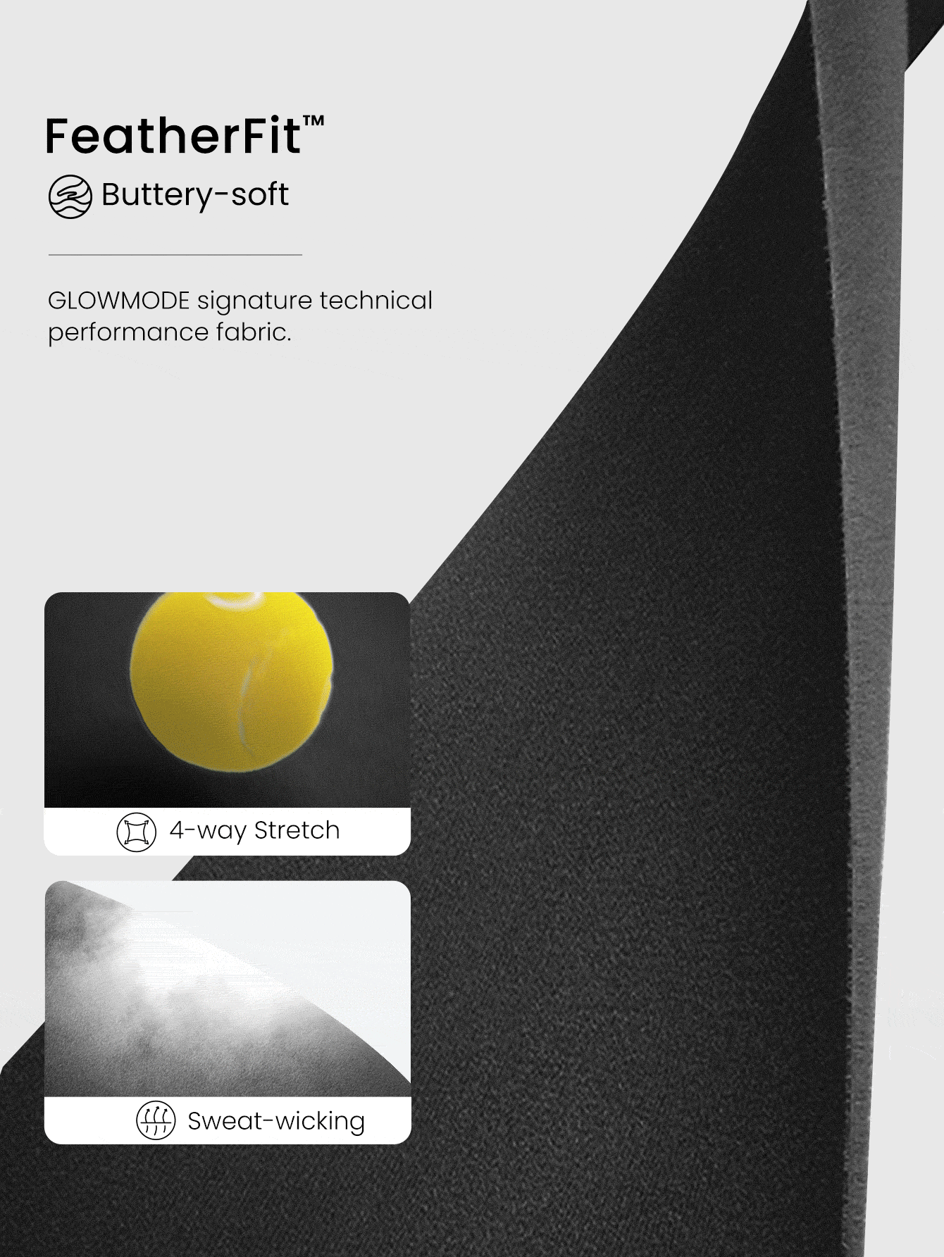 GLOWMODE Featherfit™ Glow 人體拟形束腰運動內衣 - 黑色 - 查看 4