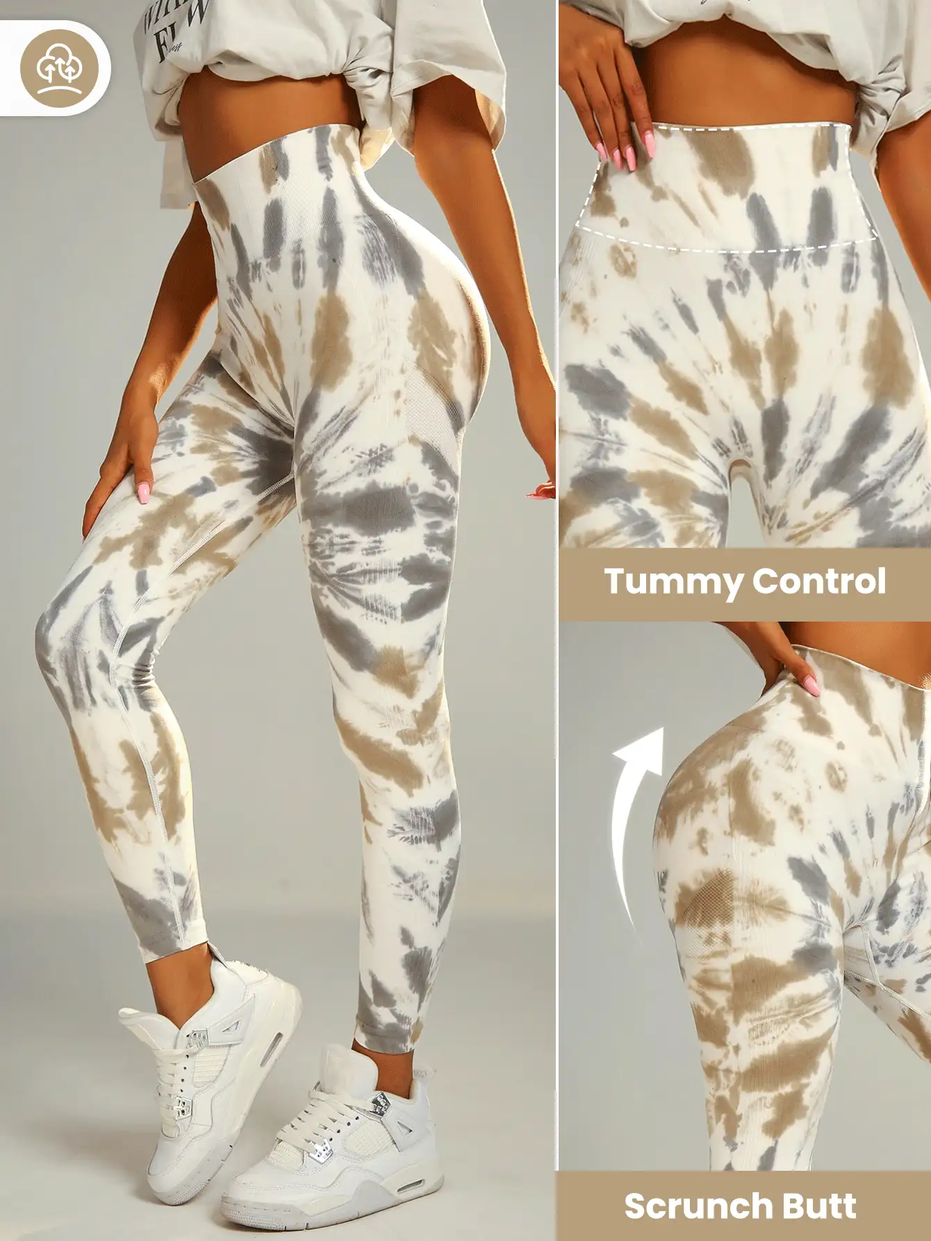 Seamluxe SHEIN Sport Leggings deportivos de tie dye de cintura ancha