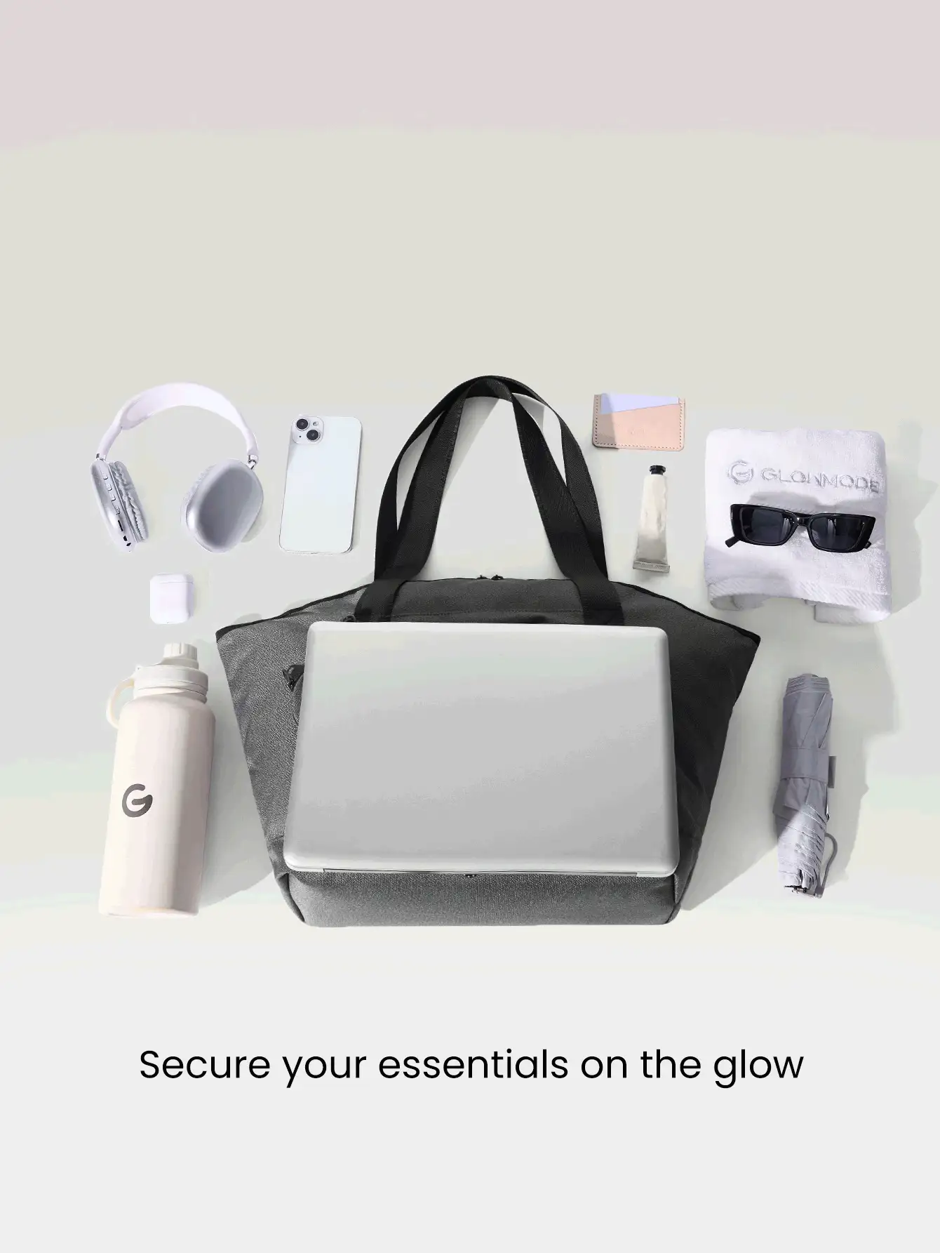 GLOWMODE 24L Nylon Laptop Tote Reflective Adjustable With Built-In Water Bottle Pocket Travel Daily Casual - Dark Grey - View 3