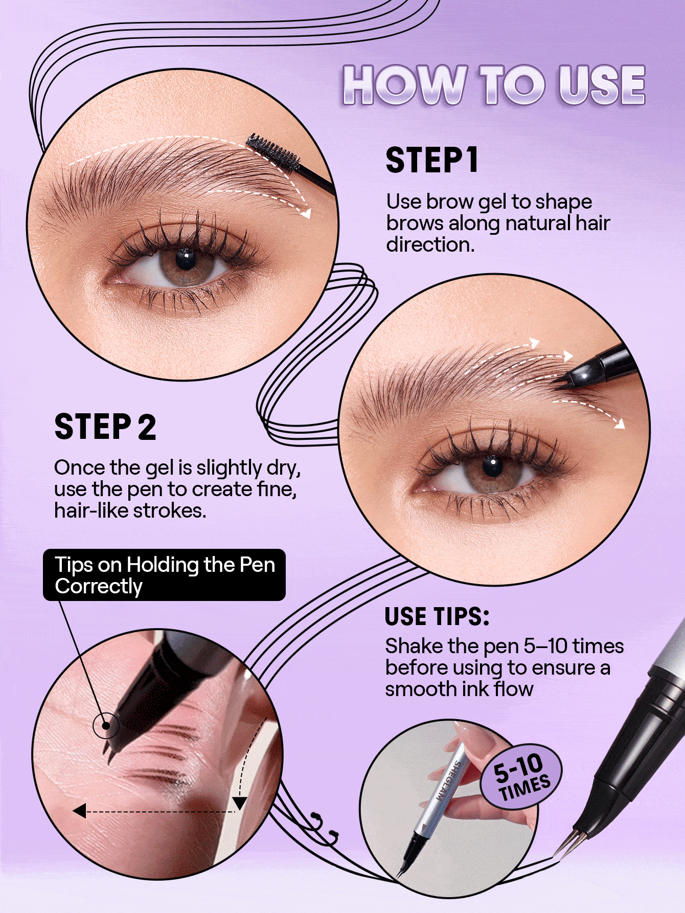 SHEGLAM Real Flow Laminating Brow Pen-Espresso Brand Beauty Makeup Face Paint Cosmetic For Women Girls Perfect For Spring Summer Ideal For Y2K Fancy Fashion Suitable For Birthday Mother'S Day Gift Rave Party Ready Best Color - Espresso - View 7