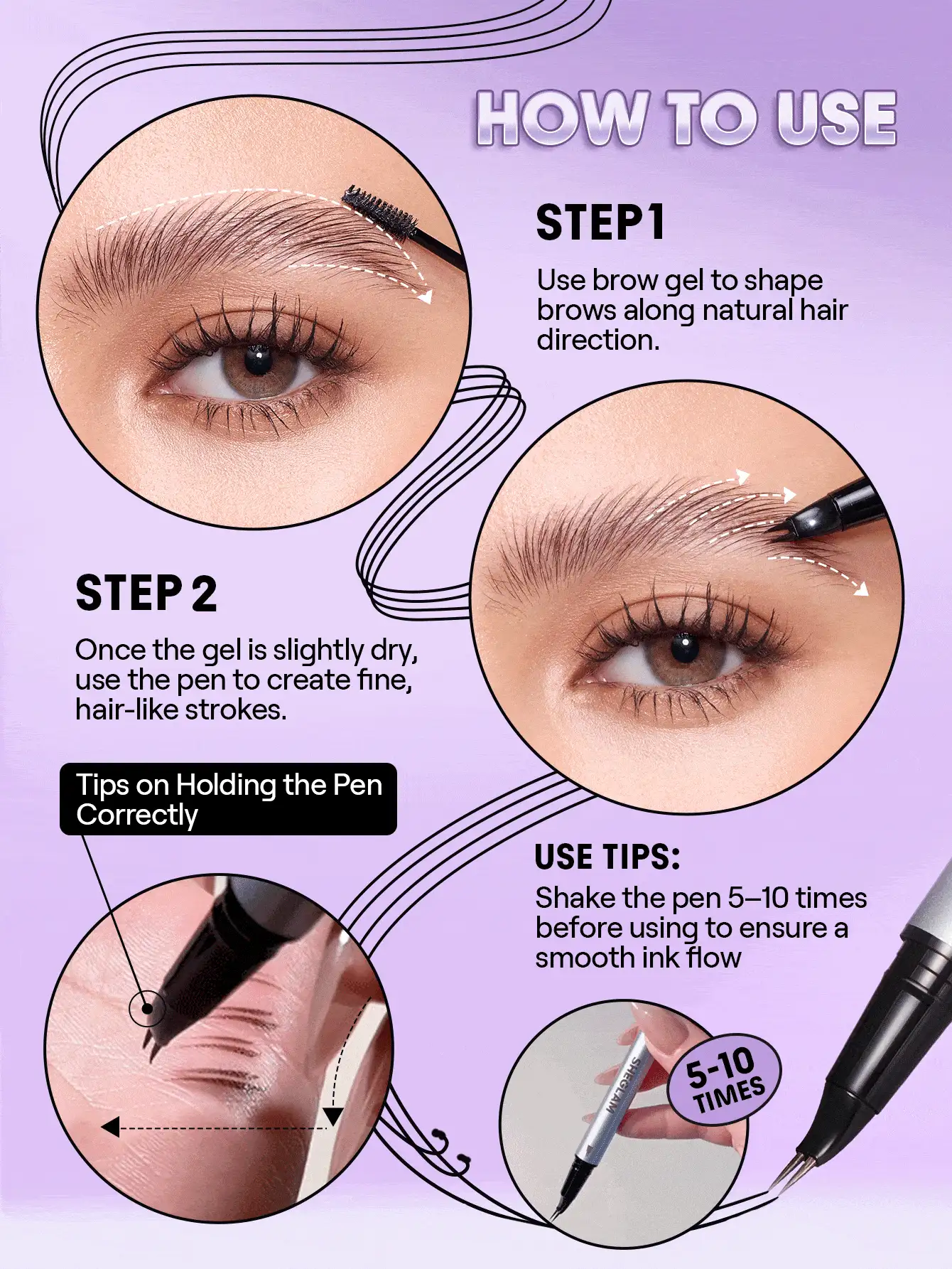 SHEGLAM Real Flow Laminating Brow Pen-Auburn Brand Beauty Makeup Face Paint Cosmetic For Women Girls Perfect For Spring Summer Ideal For Y2K Fancy Fashion Suitable For Birthday Mother'S Day Gift Rave Party Ready Best Color - Auburn - View 7