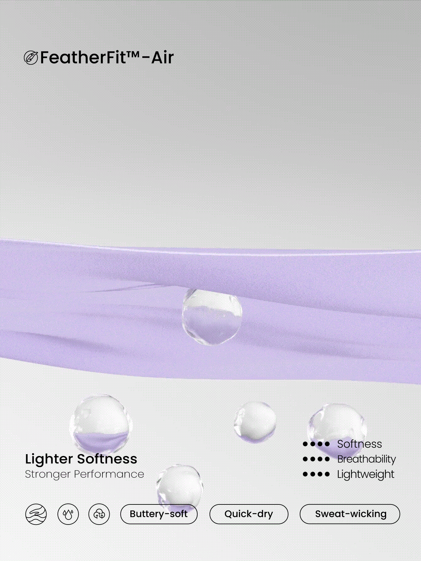 GLOWMODE FeatherFit™-Air 圆领打结迷你连衣裙,速干吸湿排汗 - 紫丁香色 - 查看 6