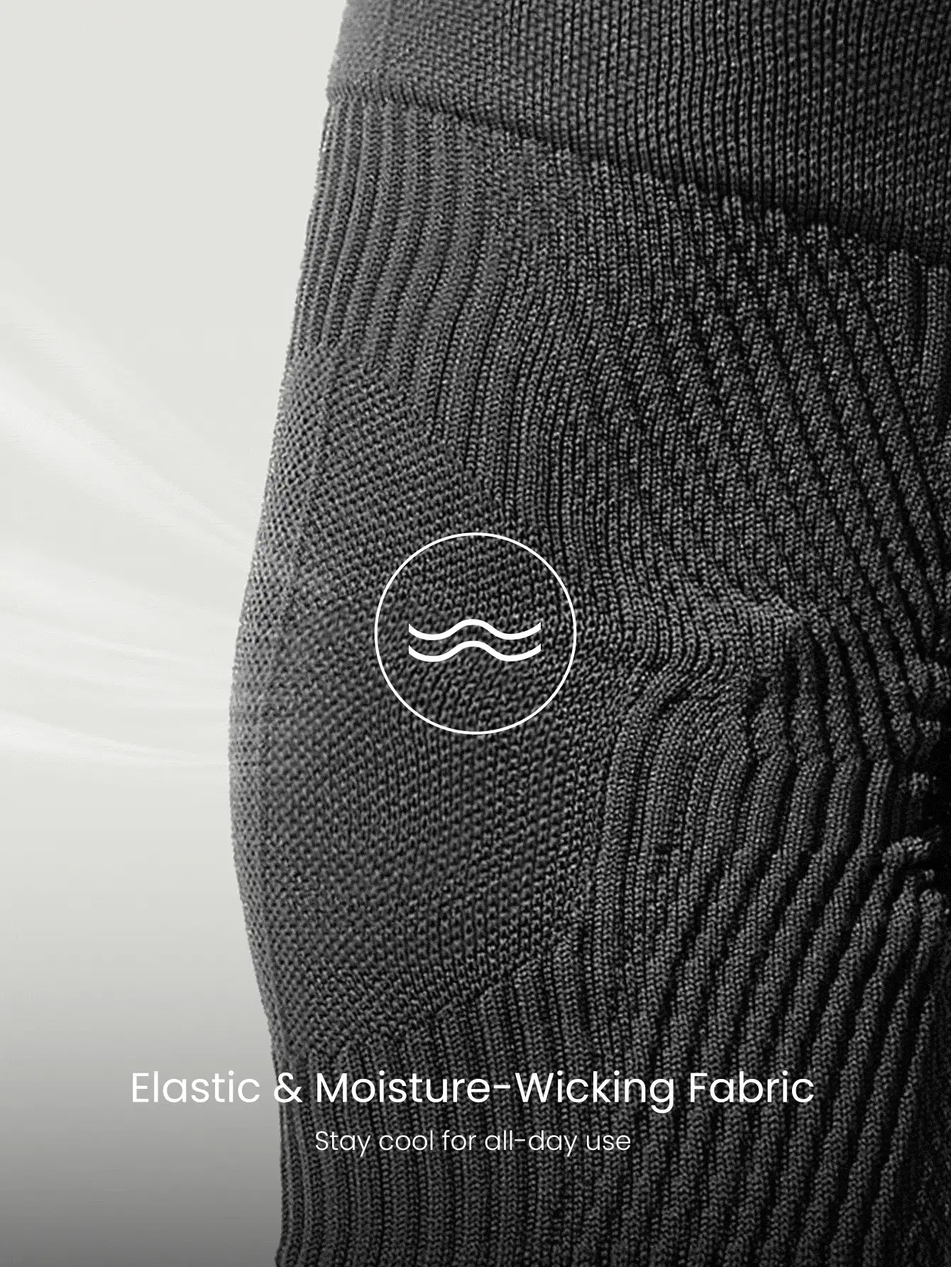 GLOWMODE Sweat-Wicking Compressed Knee Sleeve - Dark Grey - View 4