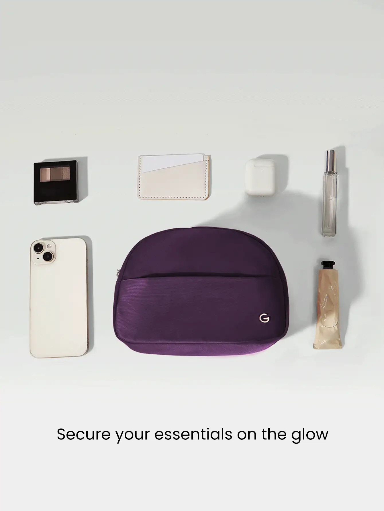 GLOWMODE 2L Travel Mate All Small Things Essentials Dual-Pocket Organizer Travel Pouch - Bold Plum - View 2