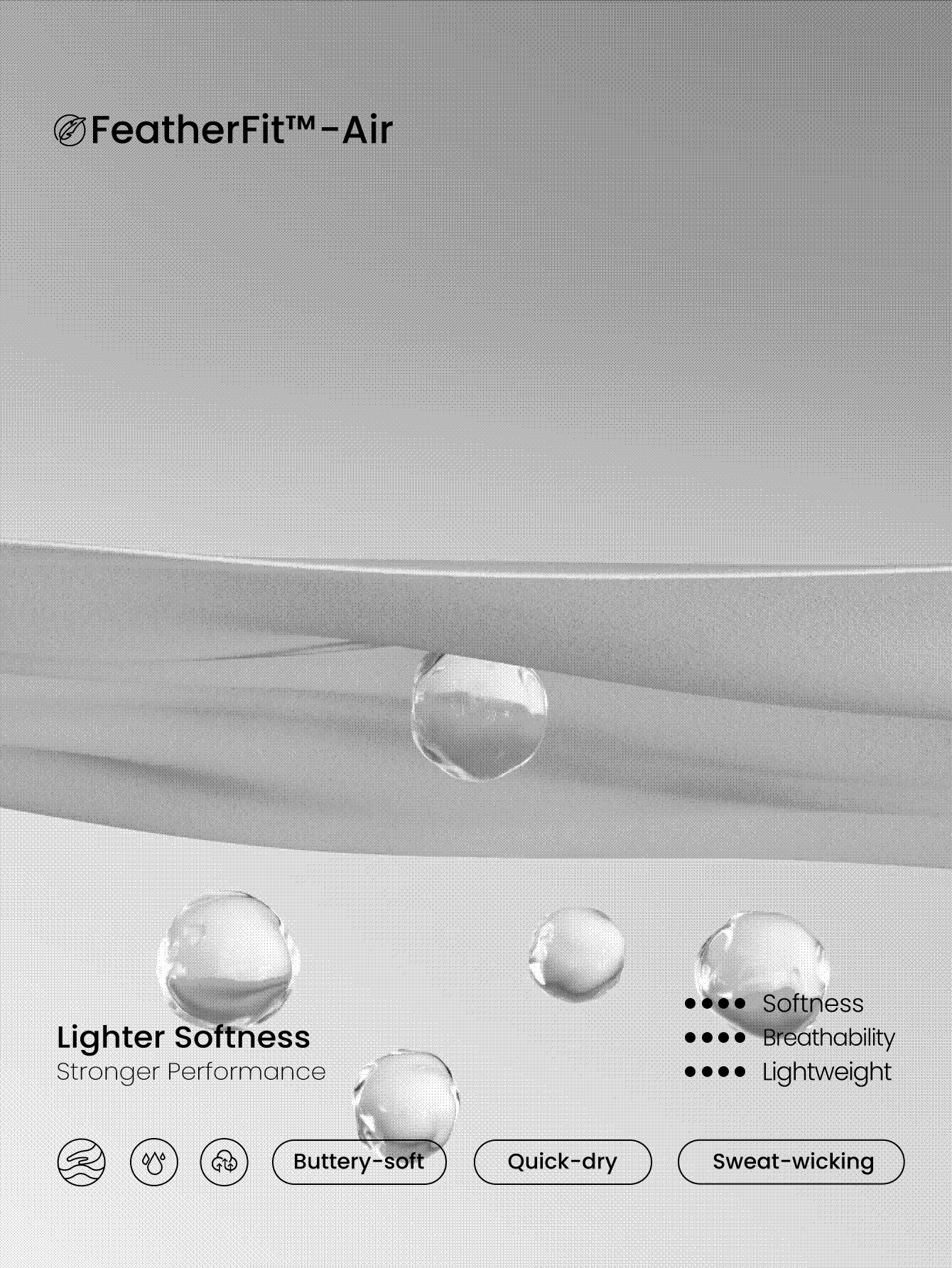 GLOWMODE FeatherFit™-Air 褶皱不对称口袋防滑裙,内置短裤,轻度支撑,低冲击力,网球,高尔夫,速干,吸湿排汗 - 灰色 - 查看 5