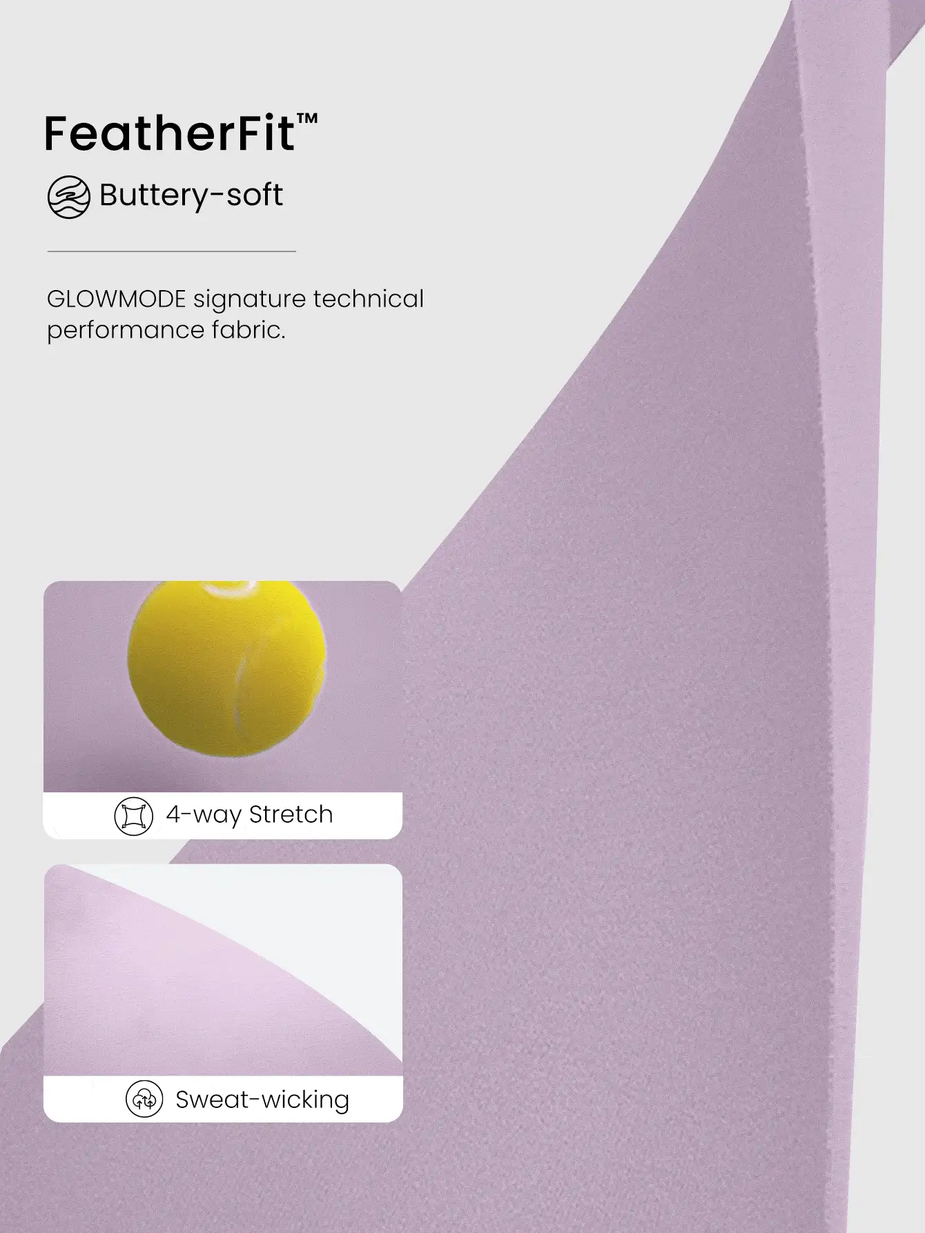 GLOWMODE FeatherFit™ Center Stage One Shoulder Spaghetti Straps Removable Cups Sports Bra Low Impact Yoga Pilates Barre Studio Daily Casual Wear - Mauve Purple - View 4