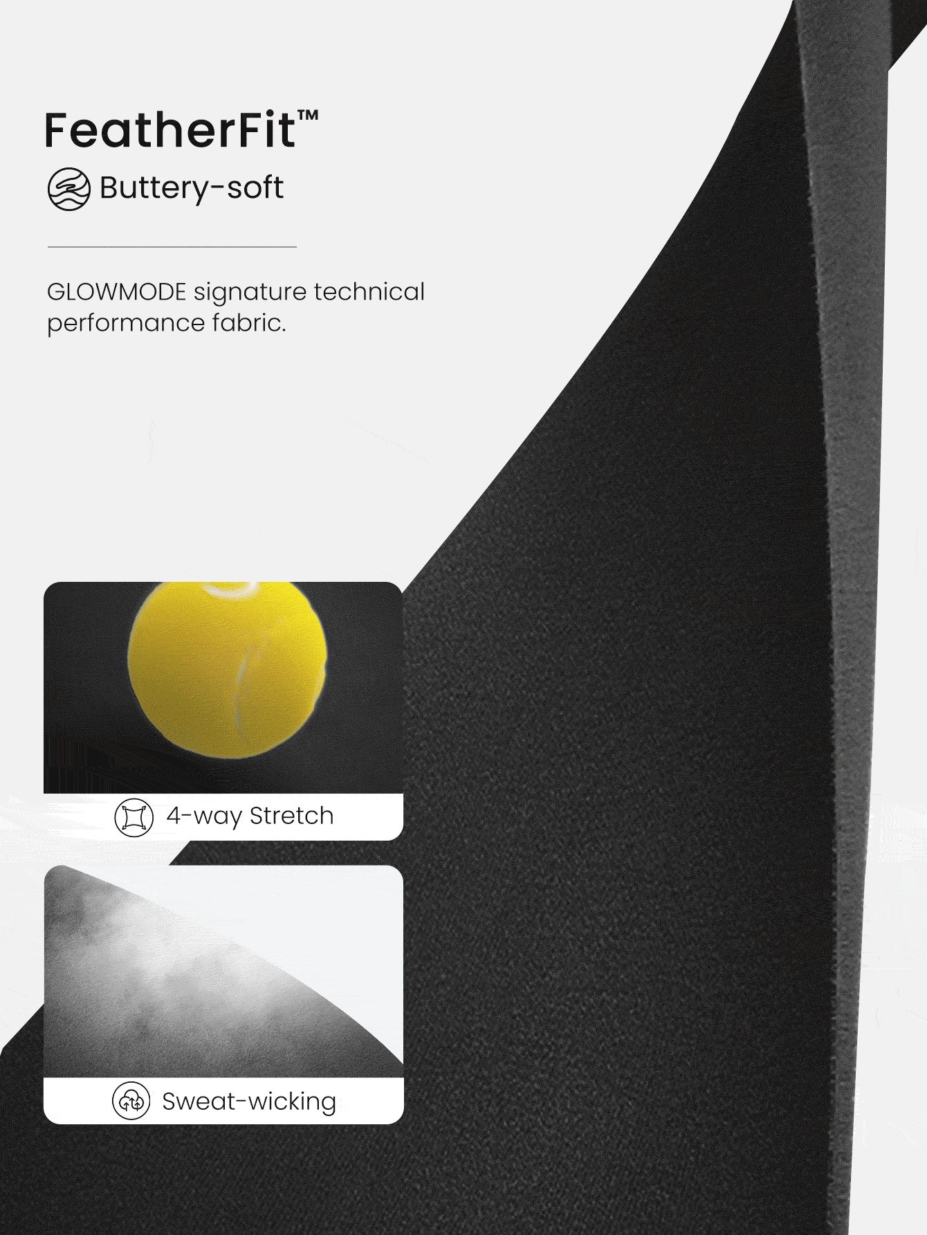 GLOWMODE FeatherFit™ 优雅孕妇装高腰侧开衩弹力修身长裙孕妇低冲击瑜伽普拉提工作室日常休闲装 - 黑色 - 查看 7