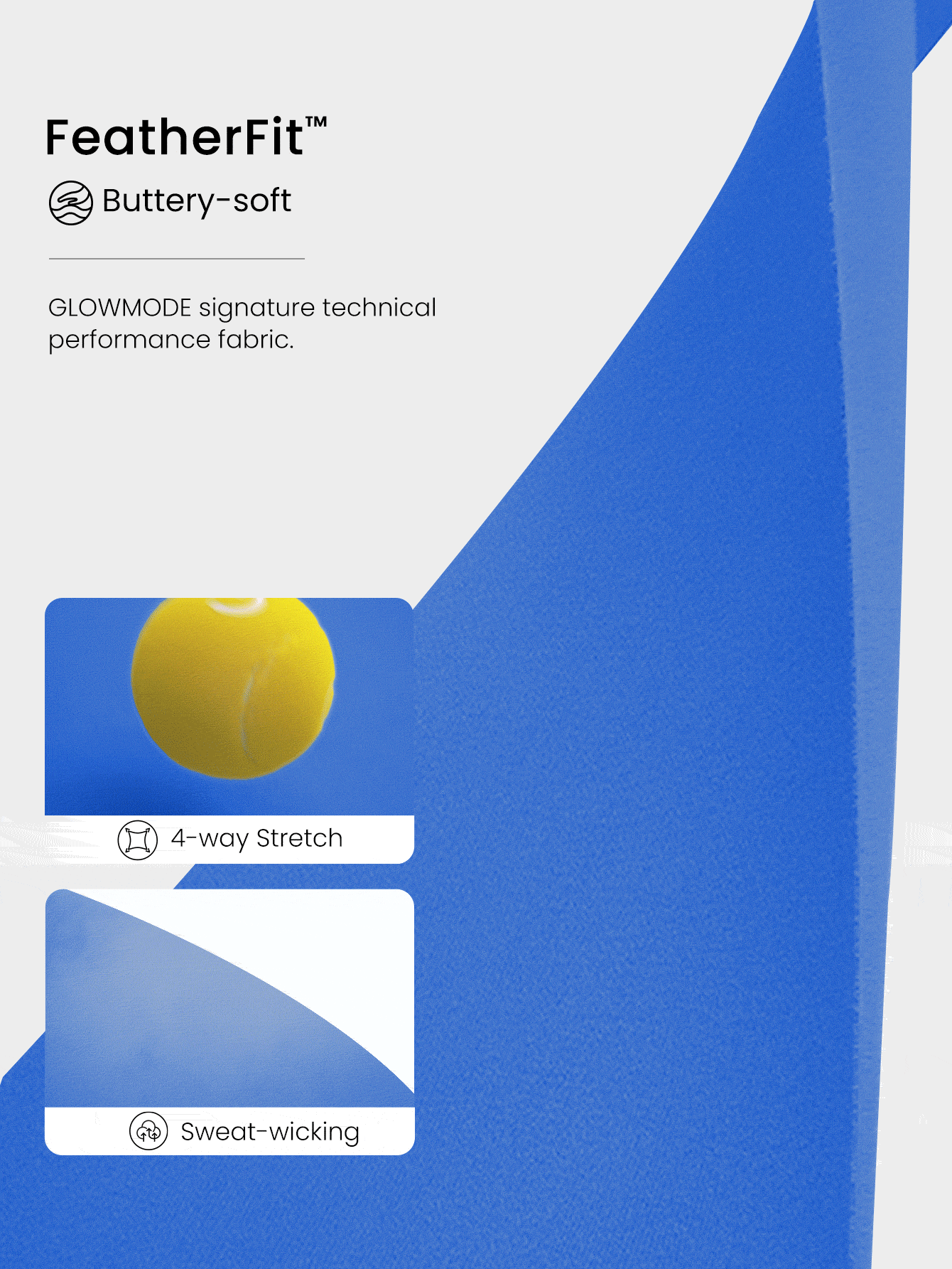 GLOWMODE FeatherFit™ Center Stage One Shoulder Spaghetti Straps Removable Cups Sports Bra Low Impact Yoga Pilates Barre Studio Daily Casual Wear - Royal Blue - View 5