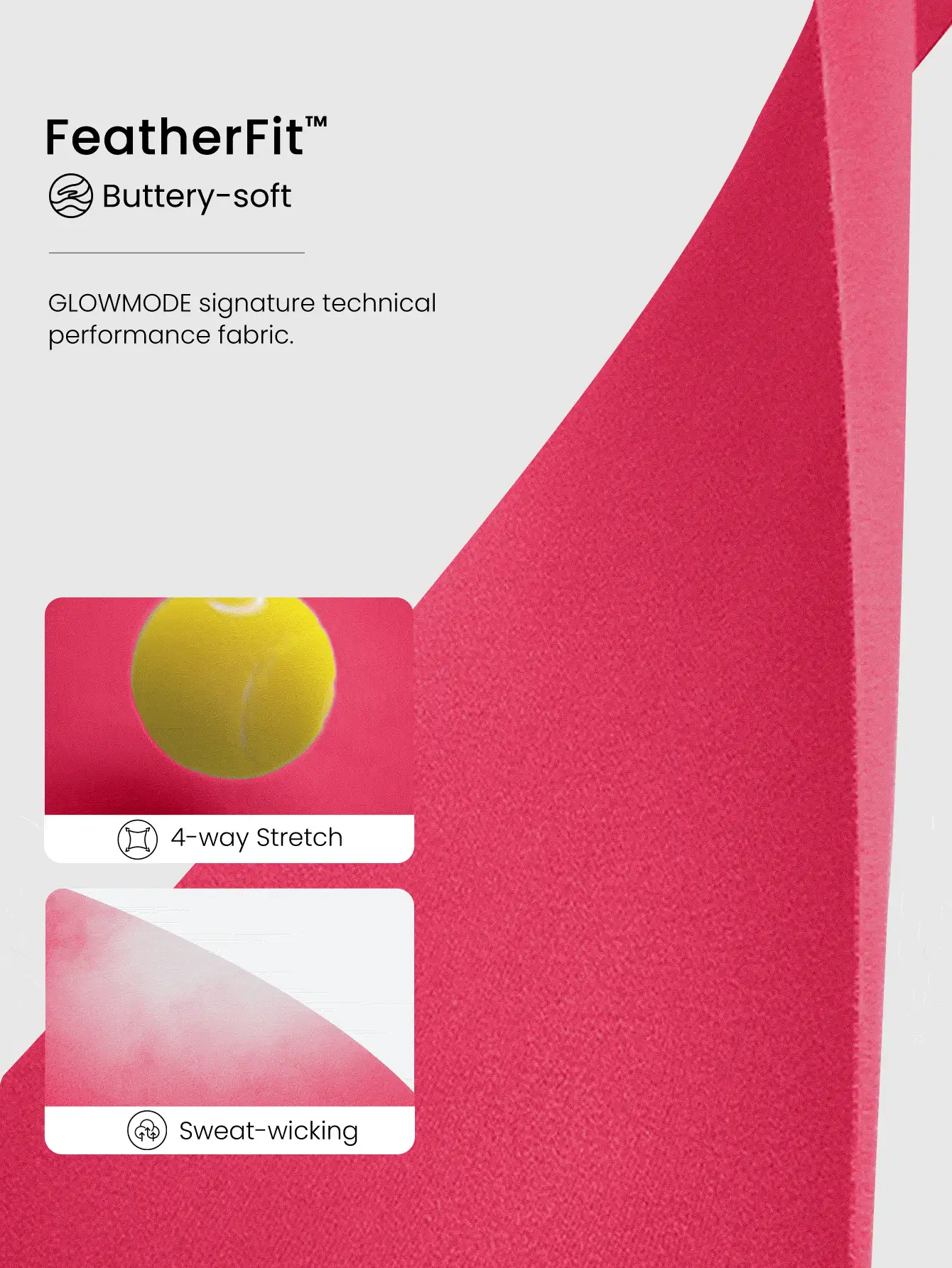 GLOWMODE 4.3英寸 FeatherFit™ Winning Streak 吸汗排汗柔软弹力防滑拼色腰部骑行短裤低冲击瑜伽普拉提 Barre Studio 日常休闲装