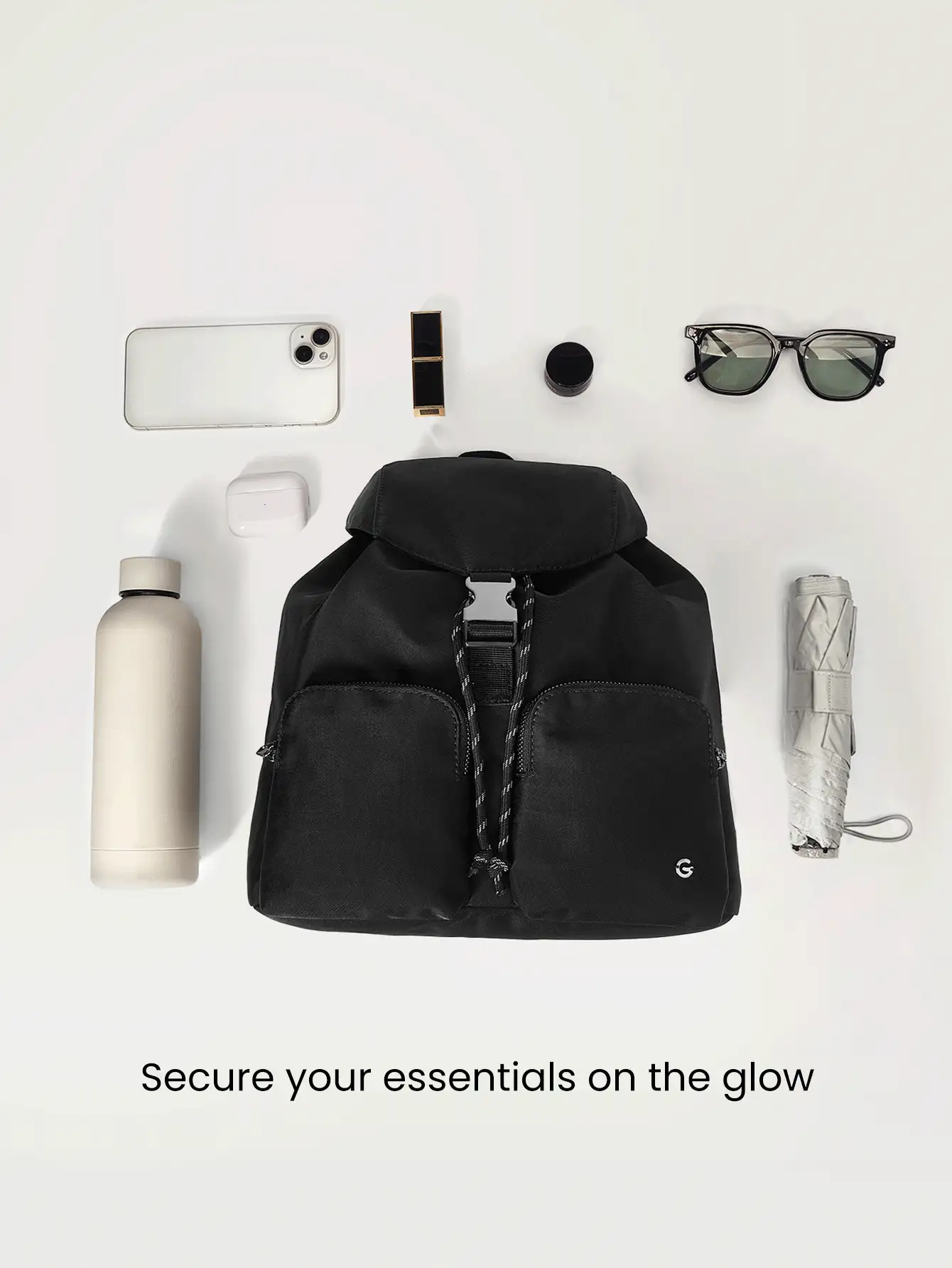 GLOWMODE Water-Resistant Dual-Pocketed Commuter Backpack - Black - View 3