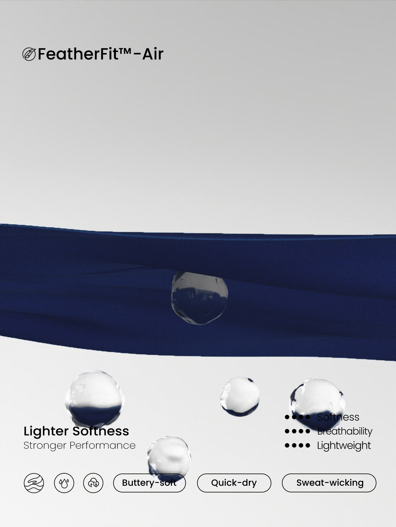 GLOWMODE 2 chiếc FeatherFit™-Air thấm mồ hôi nhanh khô màu tương phản, áo ba lỗ cổ trụ có thể tháo rời cúp ngực và chân váy xếp ly có quần short tích hợp, trang phục thường ngày - Dark Blue - Xem 6