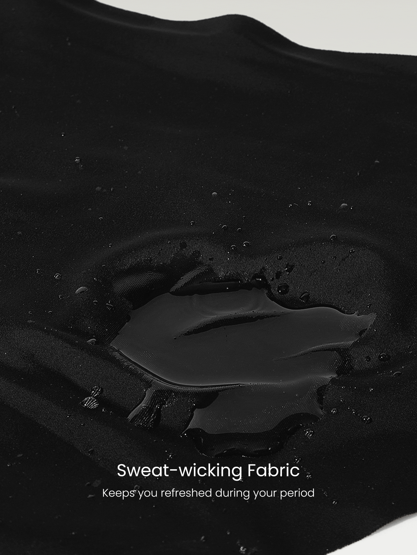 GLOWMODE 1 Pack Full Confidence Period Mesh Quick-Dry Leak-Proof Water-Absorbent Mid-Waist Briefs Underwear Menstruation Postpartum Daily Active Casual Work Wear - Black - View 3