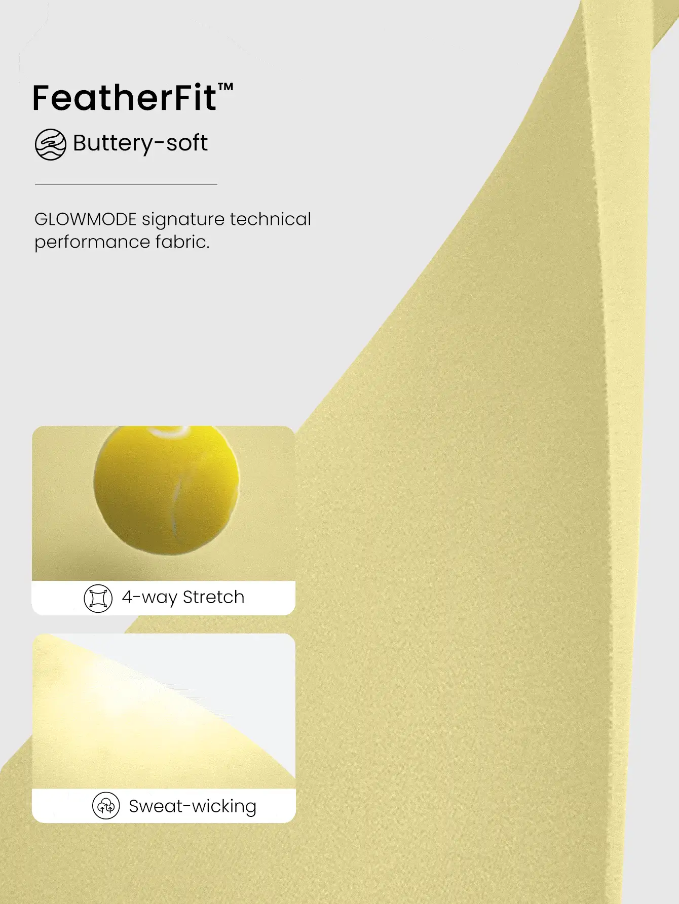 GLOWMODE 24英寸 FeatherFit™ 交叉紧身裤，内置内衣，轻度支撑，低冲击瑜伽，日常健身 - French Vanilla - 查看 5