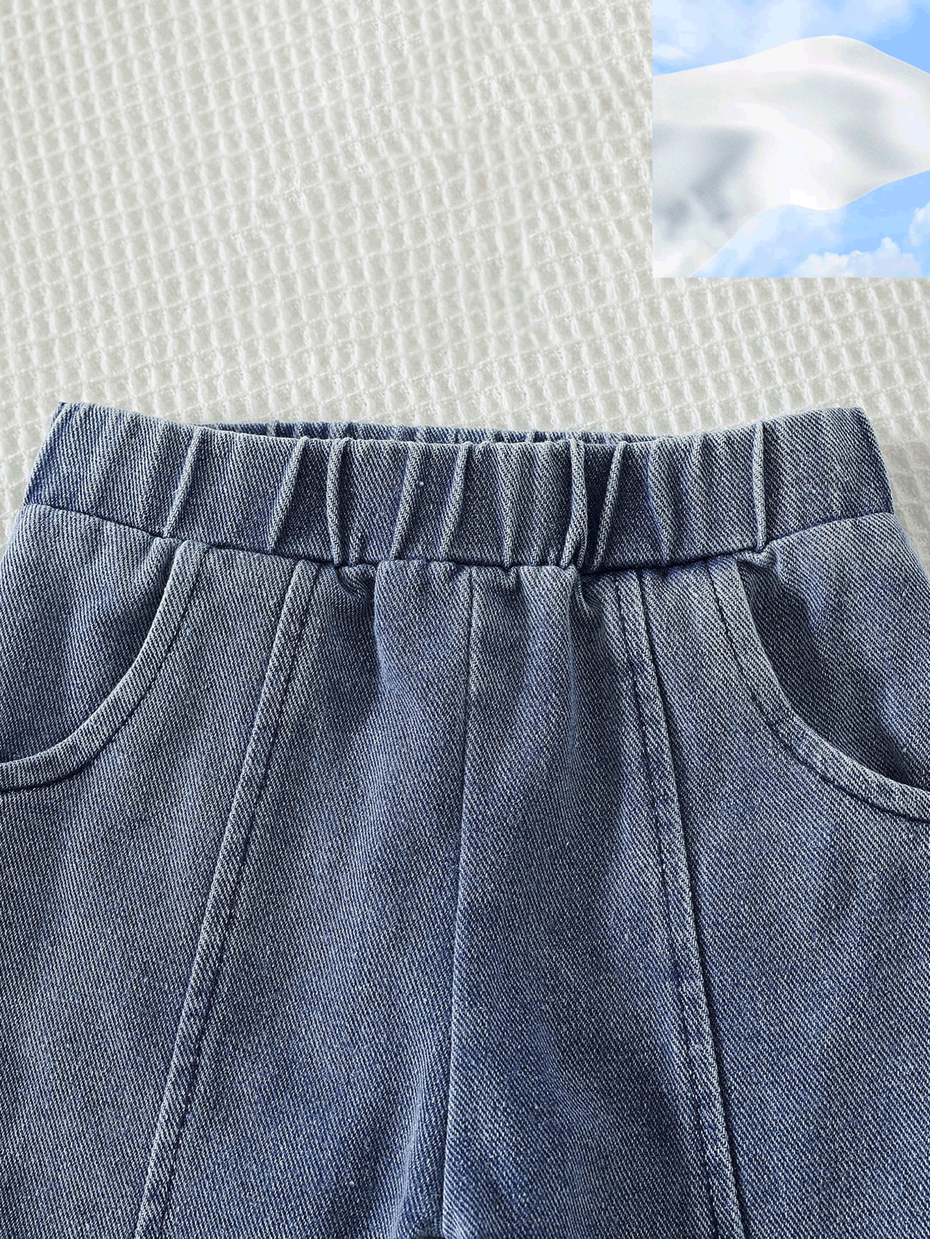 SHEIN Vintaside Kids Baby Girl Personalized English Text Crew Neck Long Sleeve Sweatshirt + Real Denim Long Pants, Autumn/Winter - Watermelon Pink - View 6