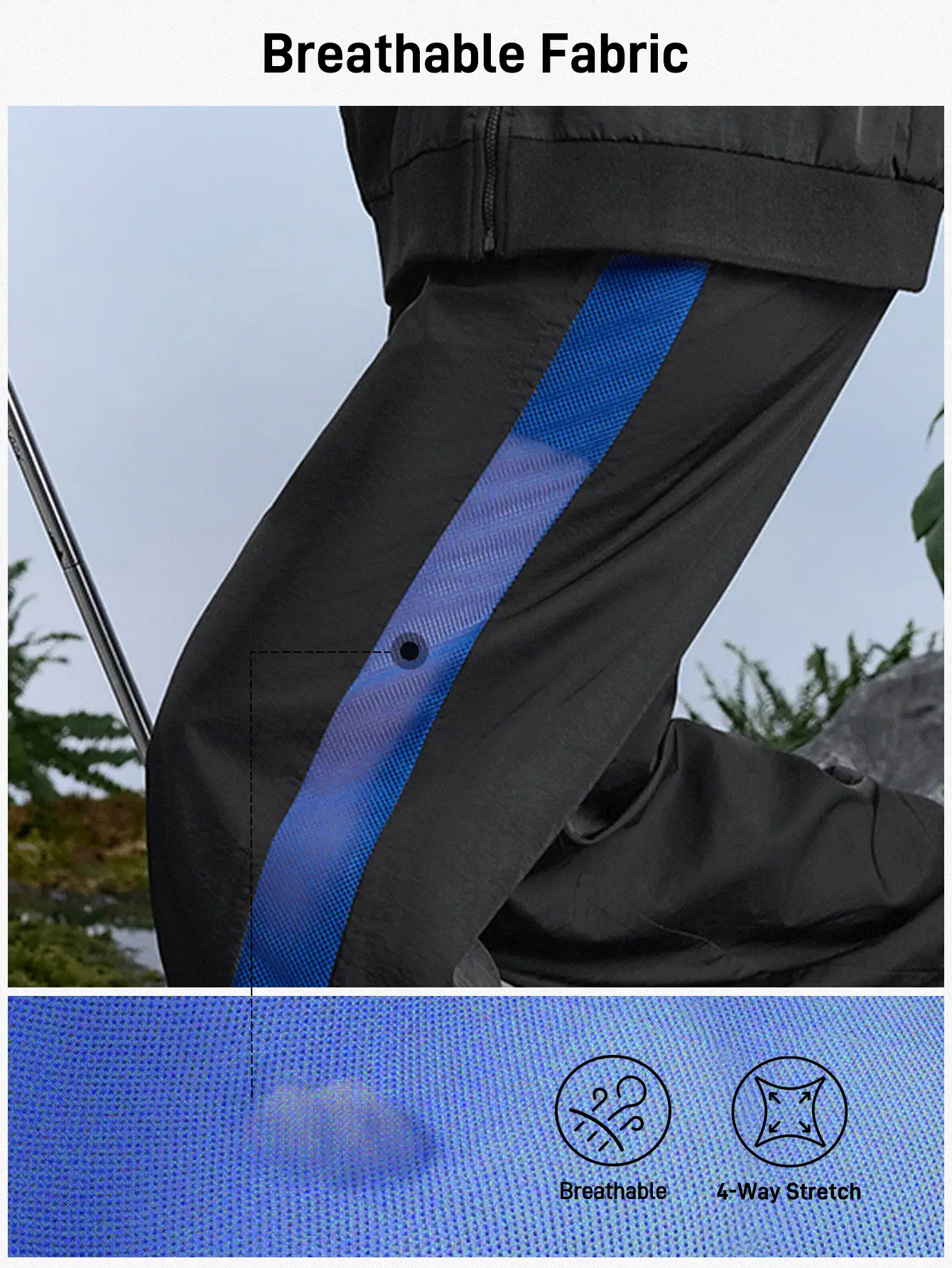 In My Nature Women's Contrast Color Raglan Sleeve Zip-Up Hoodie Jacket And Relaxed Pants Outdoor Suit Set Hiking Women Clothes - Black - View 2