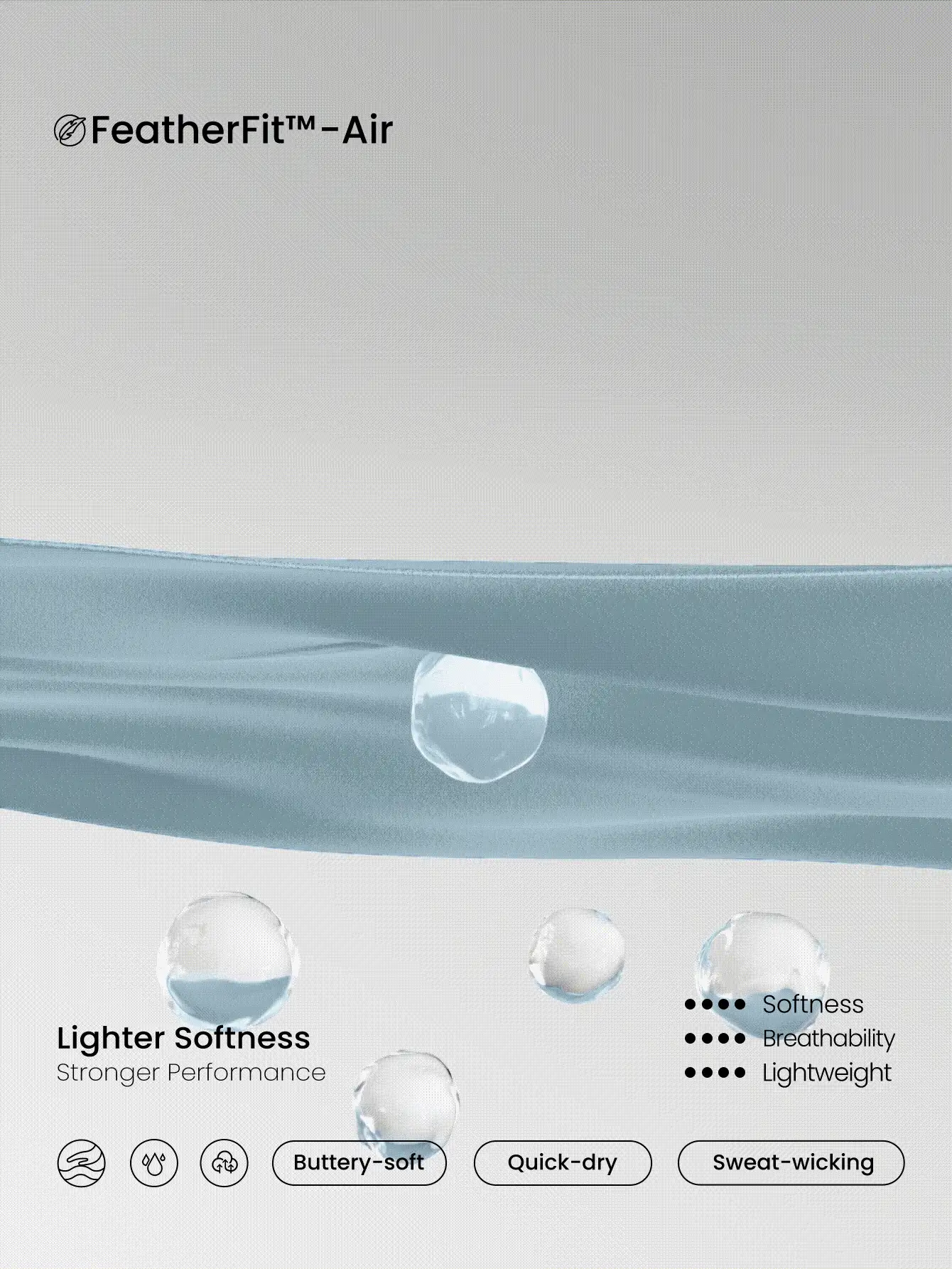 GLOWMODE 24" FeatherFit™-Air Backspin Butt Scrunch Removable Cups Bodysuit Romper Low-Impact Yoga Pilates Studio Daily Casual Wear - Grey - View 7