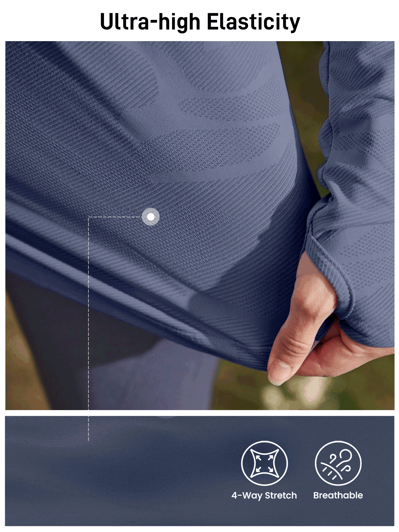 In My Nature 女士瑜伽普拉提运动健身跑步训练高弹力透气网眼拼接紫色无袖T恤户外徒步女装 - 藏蓝色 - 查看 2