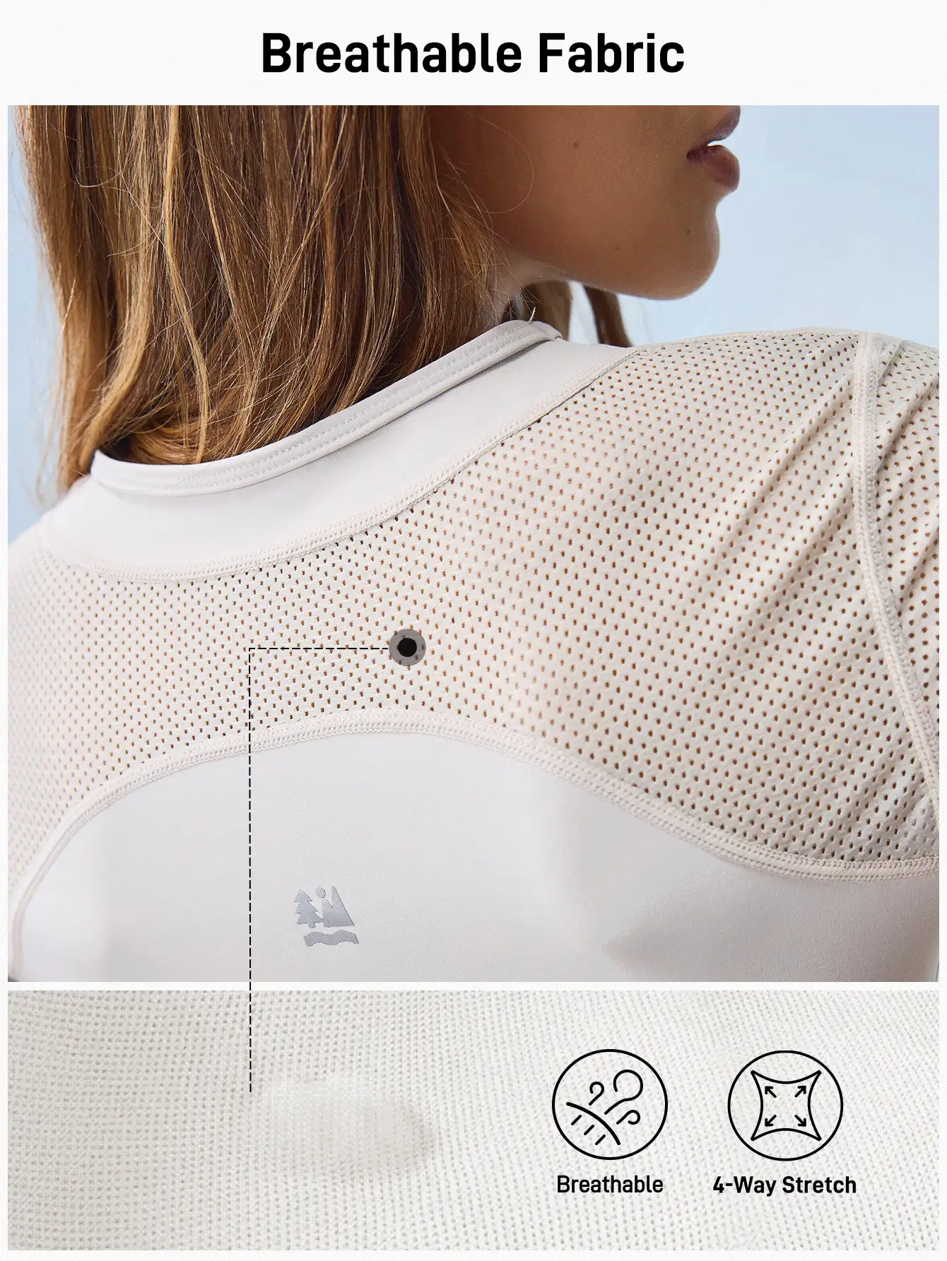 In My Nature 女士户外运动T恤，高弹力，亲肤，网眼拼接设计，适合露营、徒步旅行、城市通勤 - 藏蓝色 - 查看 7