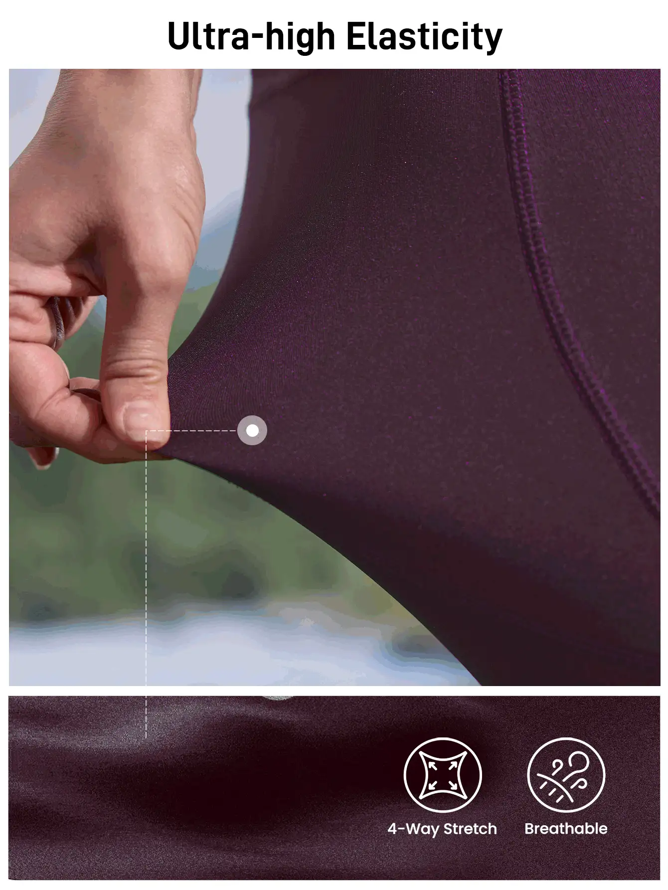 In My Nature 瑜伽/普拉提女式户外弹力紧身裤，带口袋，适合徒步旅行、露营、健身，透气面料，春夏季