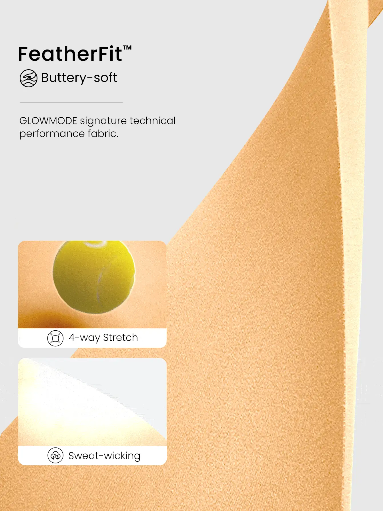 GLOWMODE FeatherFit™ Two-Tone Scoop Neck Longline Sports Bra Low Impact Yoga Daily - Orange - View 5