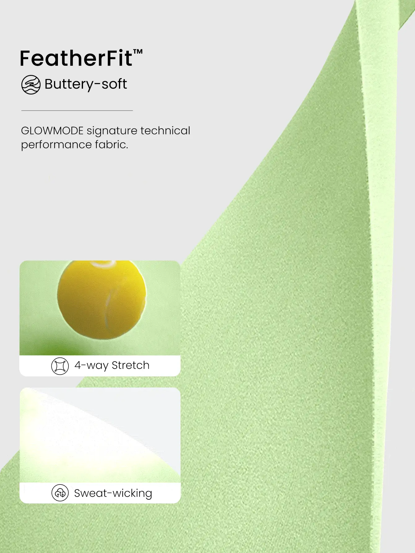 GLOWMODE FeatherFit™ 双色圆领长款运动内衣，低冲击瑜伽日常穿着 - 綠色 - 查看 5