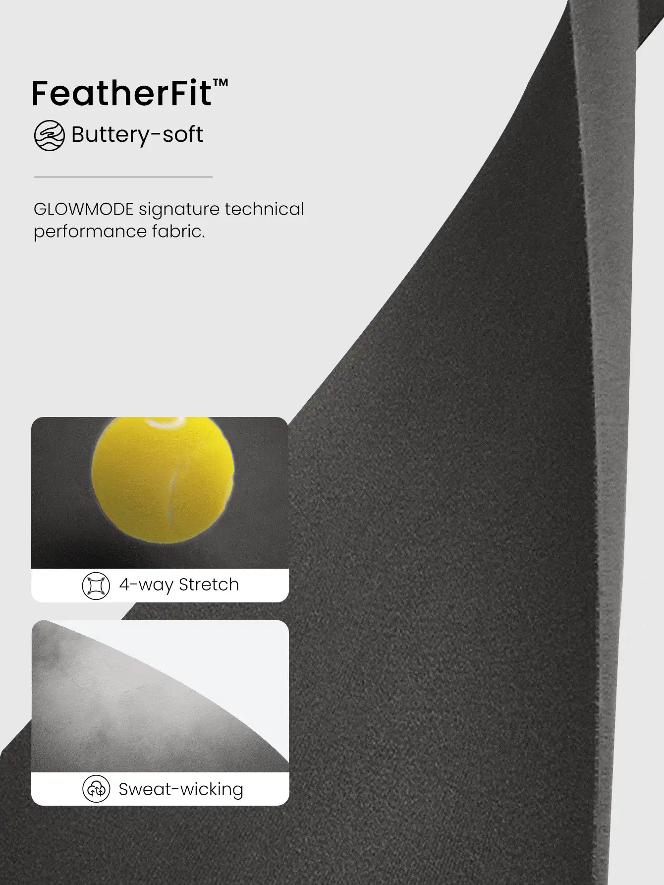 GLOWMODE FeatherFit™ 交叉肩带运动内衣 - 深灰色 - 查看 5