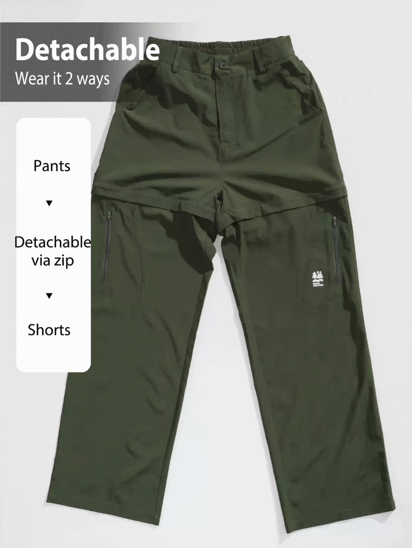 In My Nature 女式休闲直筒工装裤，带口袋，百搭时尚 - 藏蓝色 - 查看 2